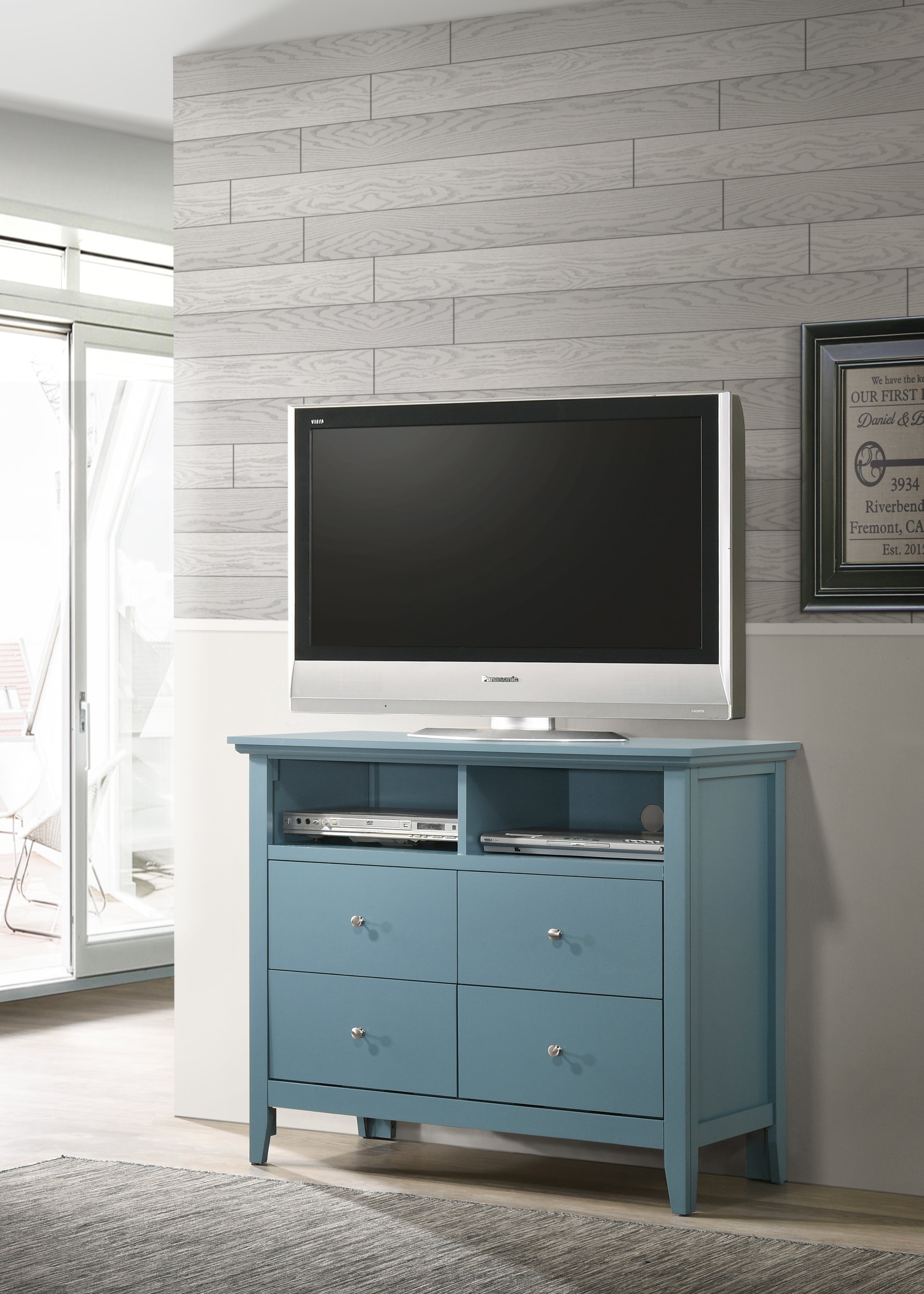 Glory Furniture Hammond G5480-TV Media Chest , Teal