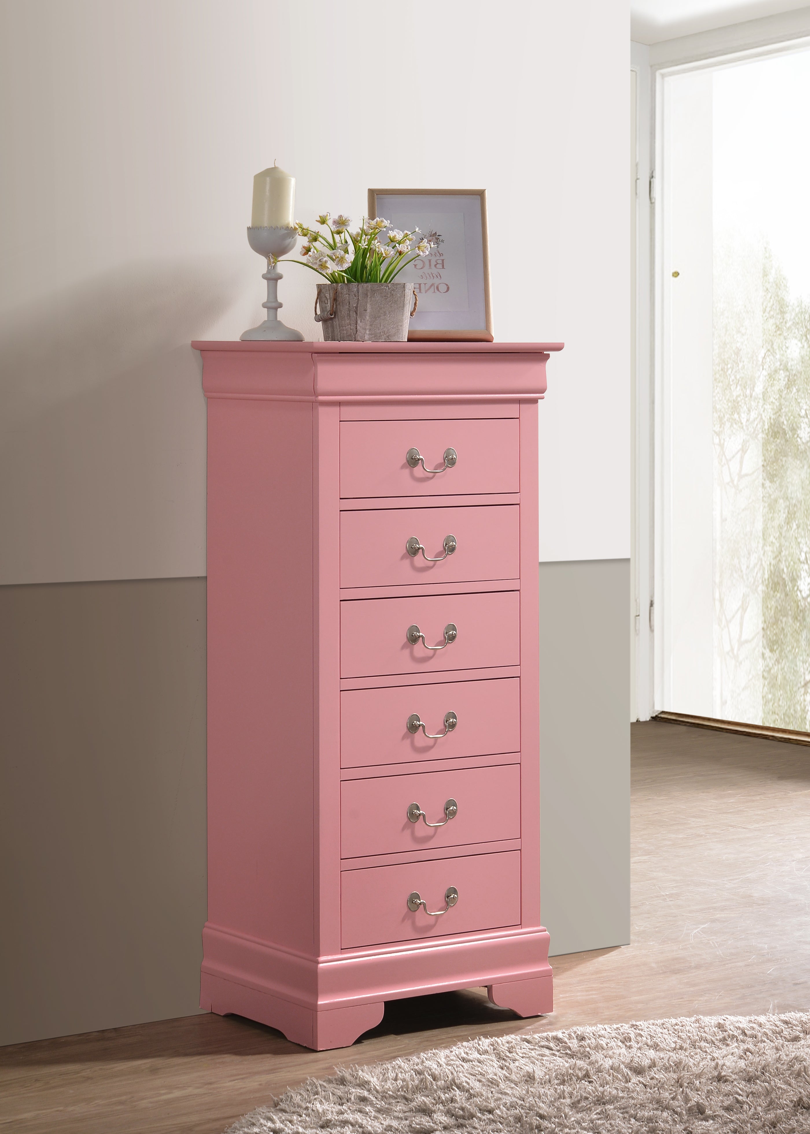 Glory Furniture Louis Phillipe G3104-LC Lingerie Chest , Pink