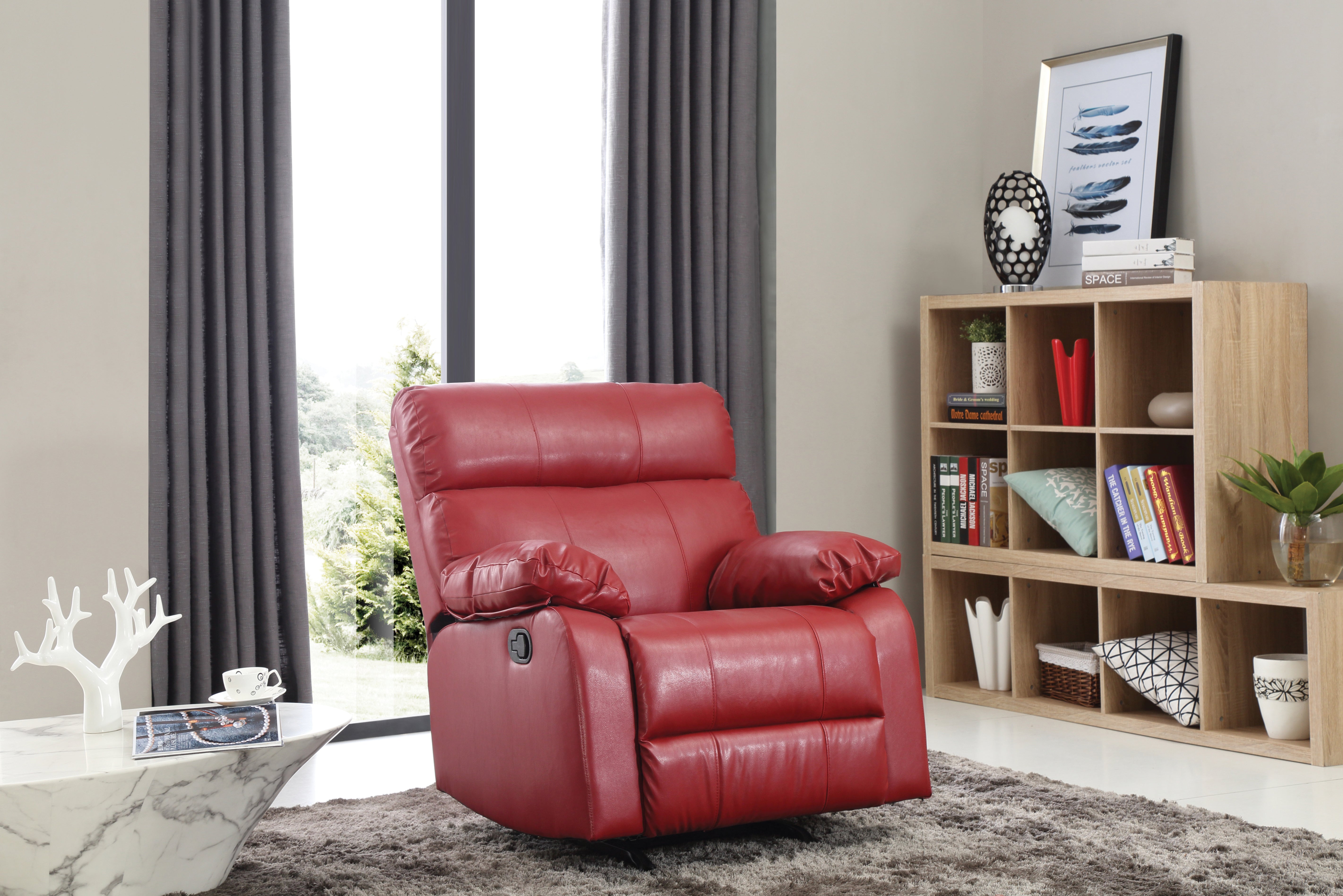 Glory Furniture Manny G534-RC Rocker Recliner , RED