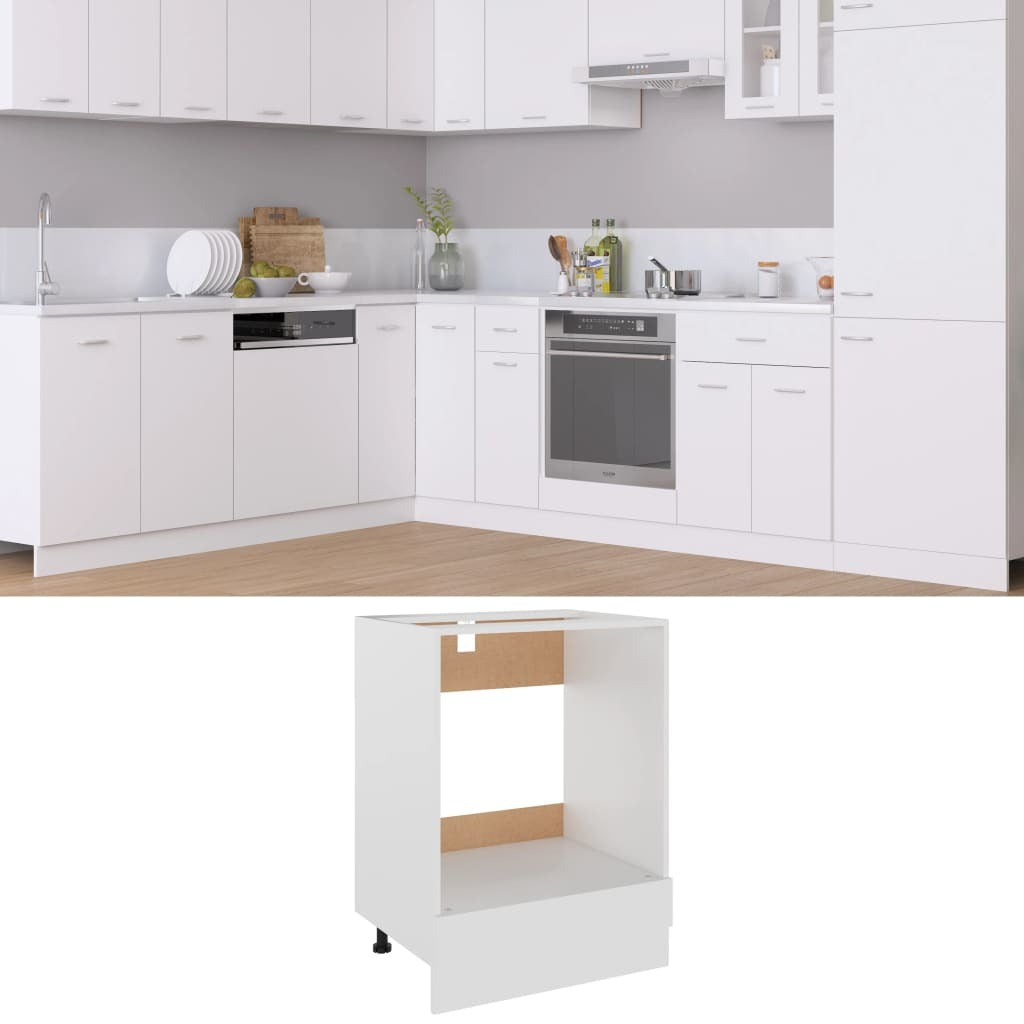 Oven Cabinet White 23.6"x18.1"x32.1" Engineered Wood