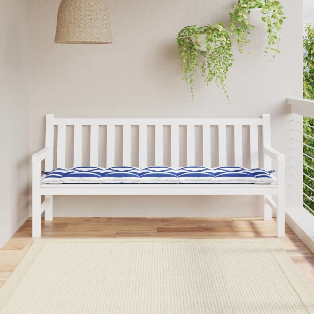 Garden Bench Cushion Blue&White Stripe 70.9"x19.7"x2.8" Oxford Fabric