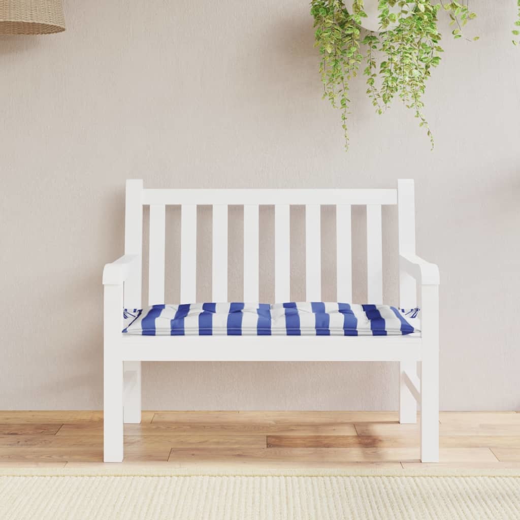 Garden Bench Cushion Blue&White Stripe 39.4"x19.7"x2.8" Oxford Fabric