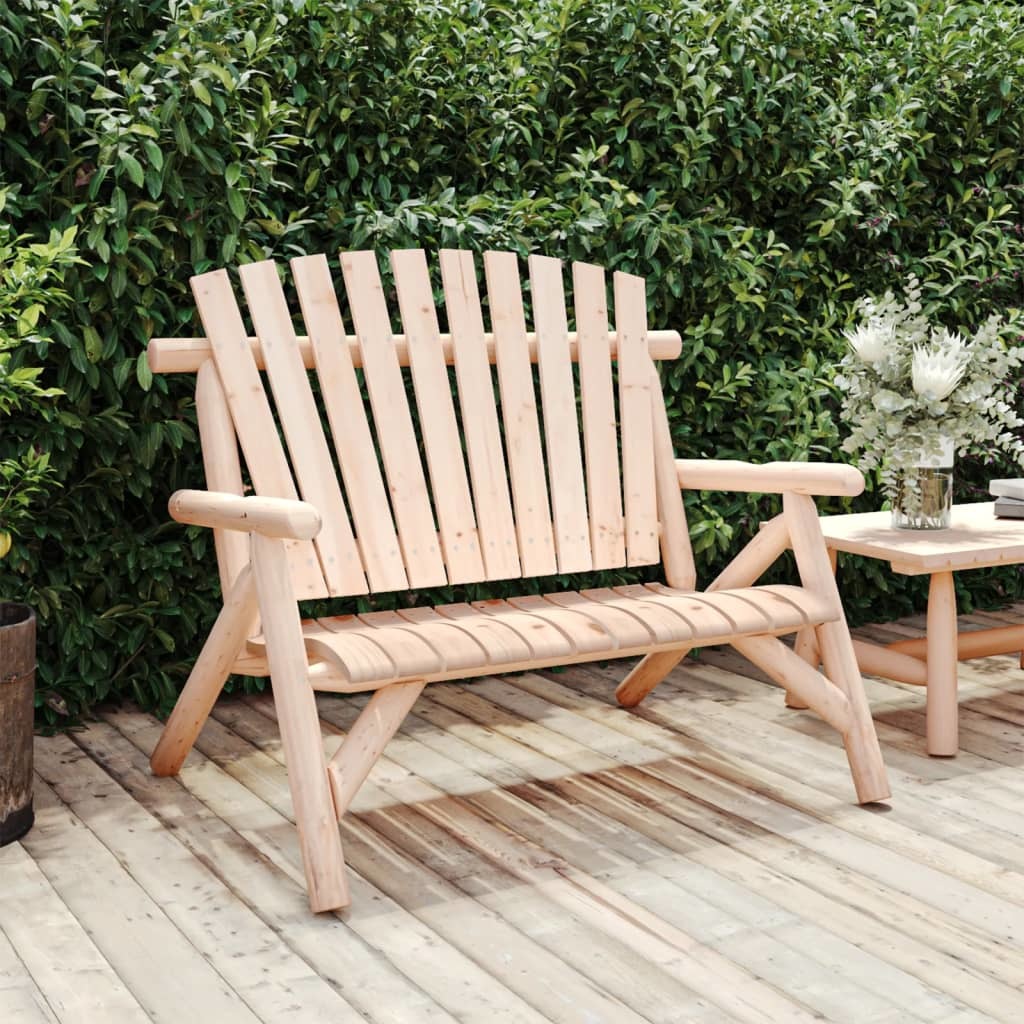 2-Seater Patio Bench 46.9"x33.5"x38.6" Solid Wood Spruce