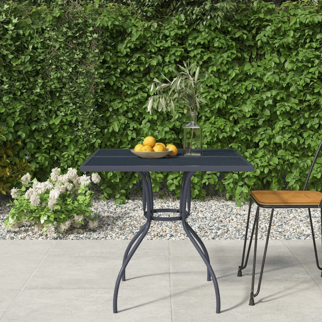 Patio Table Anthracite 31.5"x31.5"x28.5" Steel Mesh