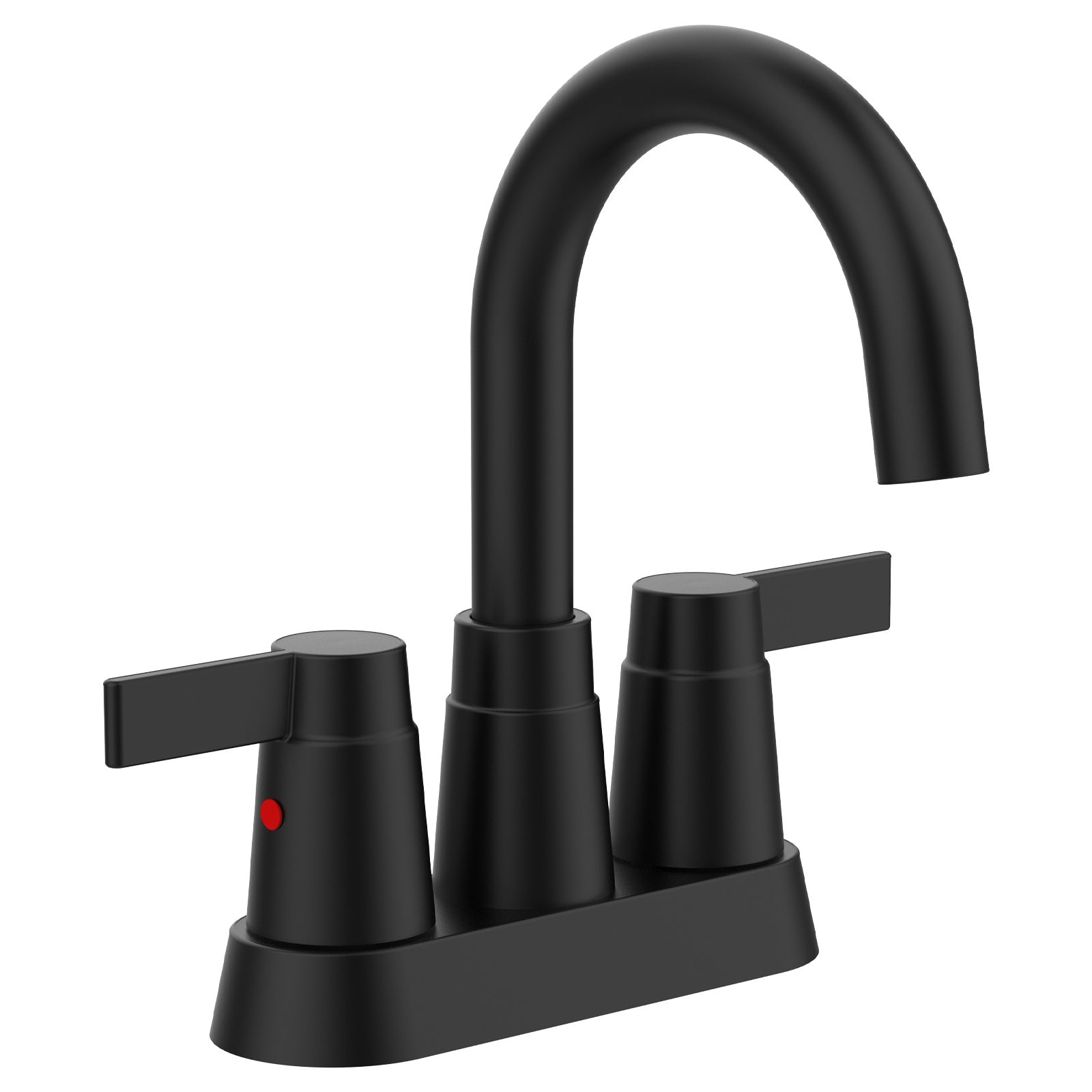 Bathroom Faucet Matt Black 2-Handle Bathroom Sink Faucet 360 Degree High Arc Swivel Spout Centerset 4 Inch Vanity Faucet Bathroom Faucet 3 Holes Lavatory Faucet