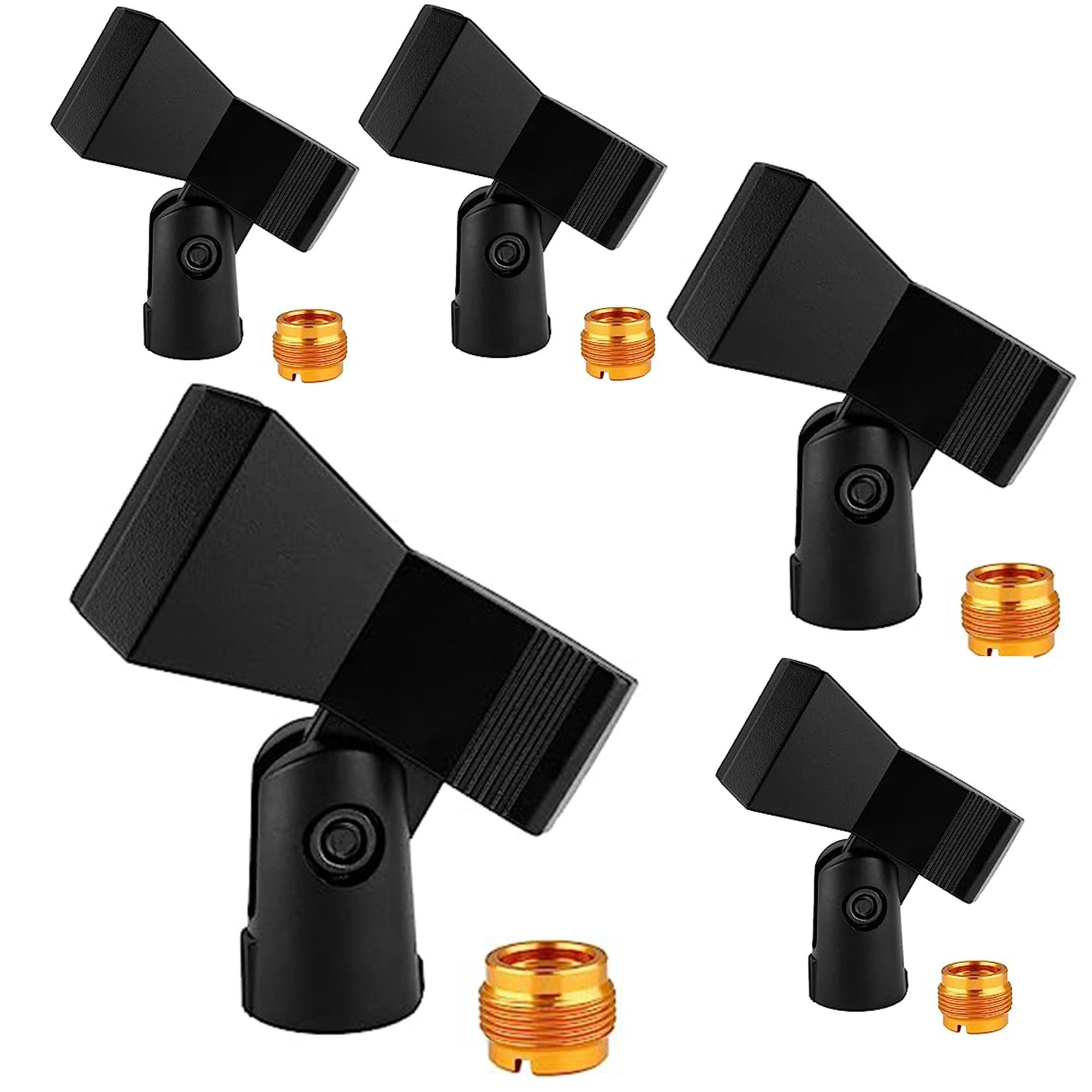 5 Core Microphone Mic Clip Holder for Mic Stand Universal Adjustable with 5/8" Male to 3/8" Female Screw Adapter Suitable for Handheld Microphones,  - MC 04 5PCS