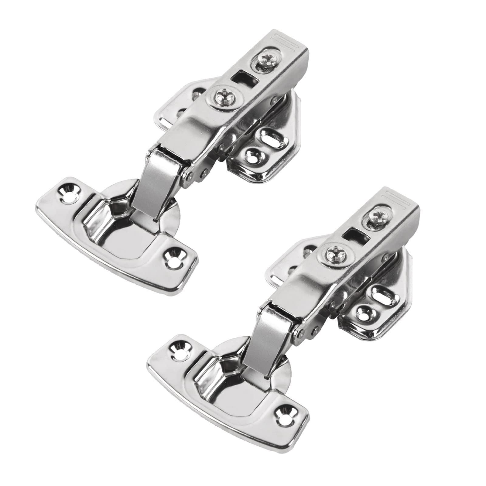 20pcs Cabinet Hinges, Soft Close Cabinet Door Hinges for Full Overlay Cupboard for Frameless Cabinet Hidden Hinges Stainless Steel Concealed Hinge with Mounting Screws self Closing