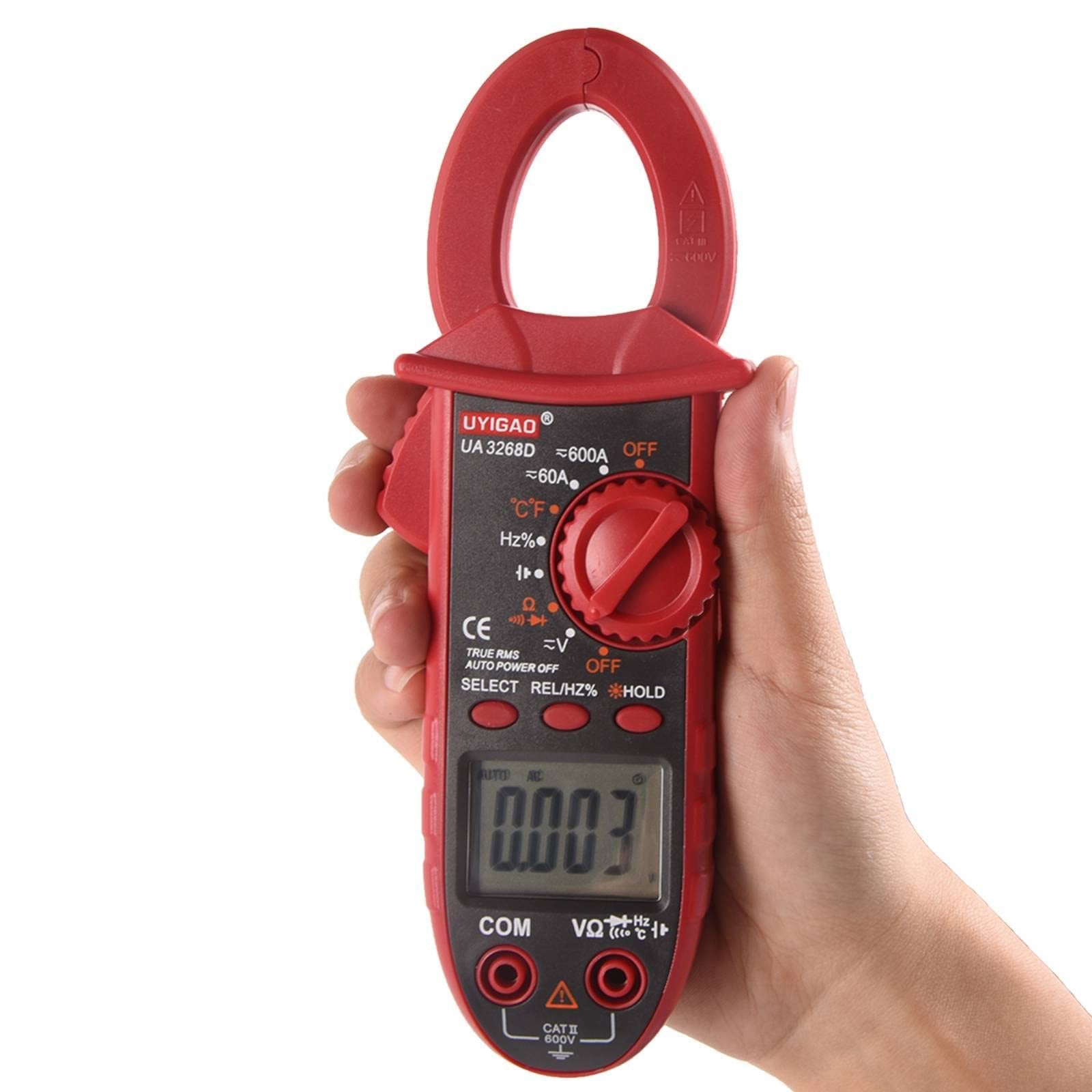 Digital Clamp Meter TRMS 6000 Counts, Clamp Multimeter AC/DC Voltage Clamp Meter 600A AC/DC Current Meter Auto-ranging Measures Resistance, Capacitanc