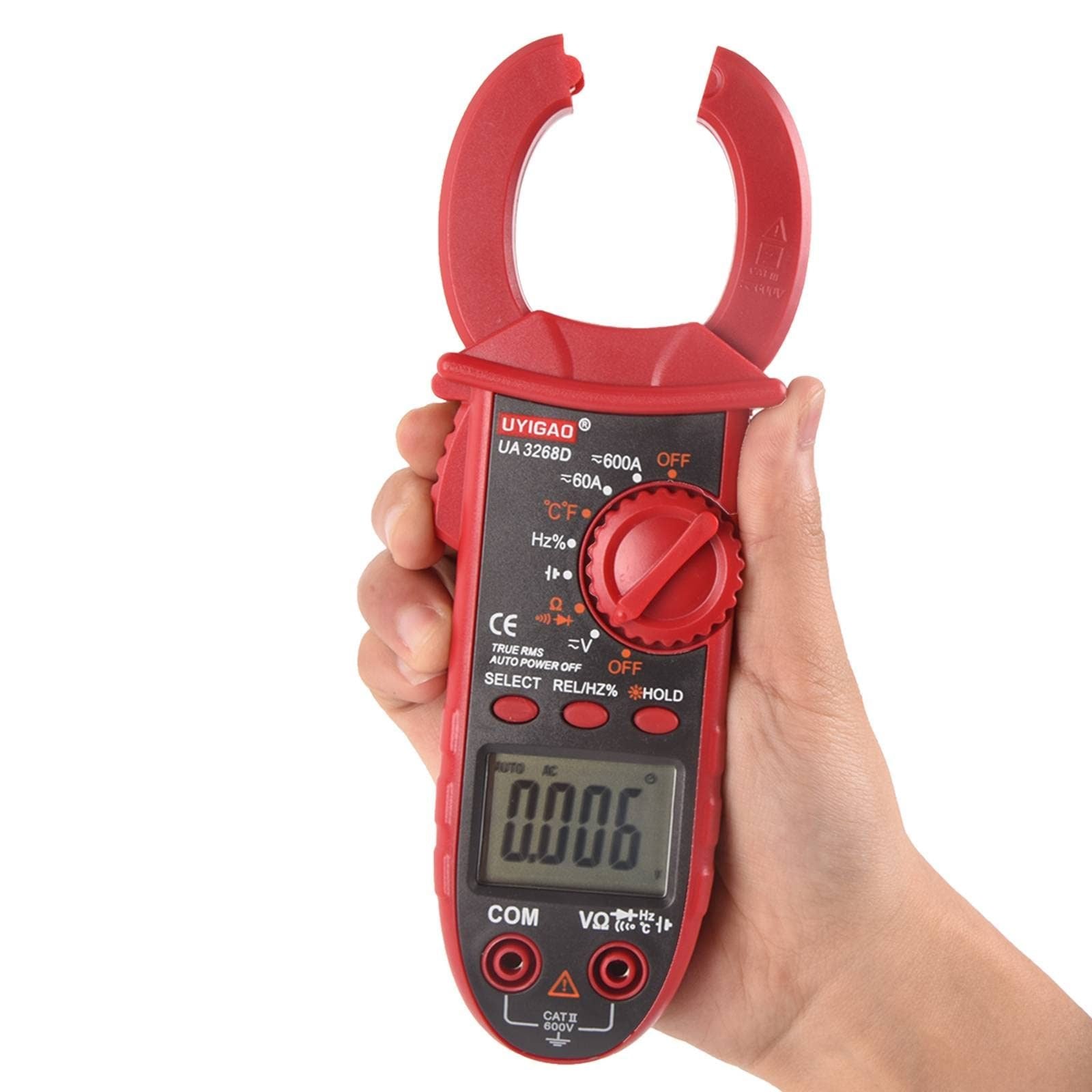 Digital Clamp Meter TRMS 6000 Counts, Clamp Multimeter AC/DC Voltage Clamp Meter 600A AC/DC Current Meter Auto-ranging Measures Resistance, Capacitanc