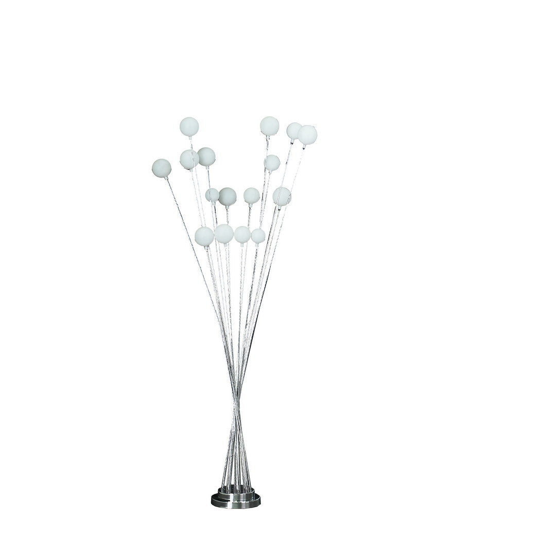 61.5" In 16-Light Acrylic Globe Aluminun Led Chrysanthe Silver Chrome Metal Floor Lamp