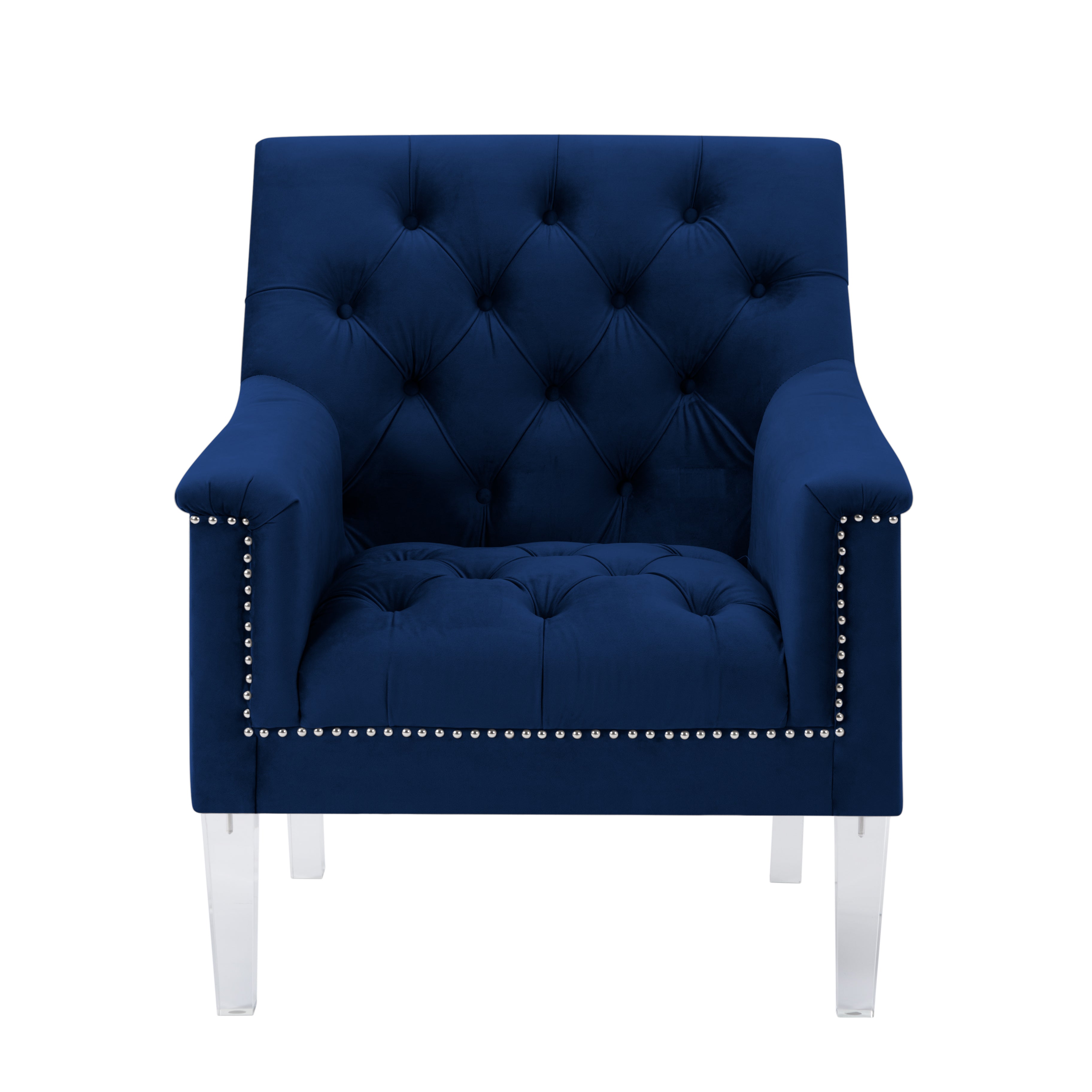 Living Room CHAIR Navy Blue Velvet