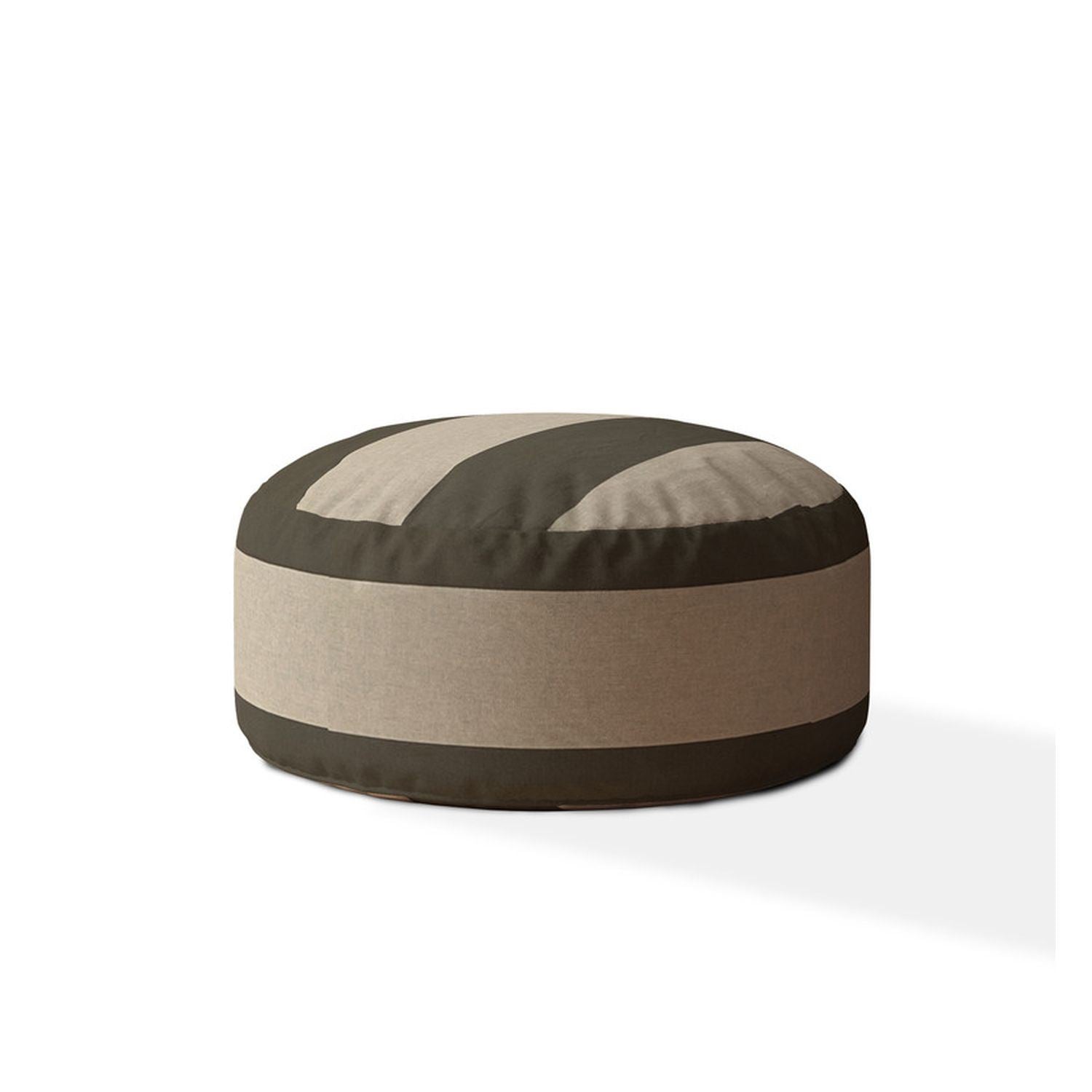 Indoor RAILROAD Dark Taupe Round Zipper Pouf - Cover Only - 24in dia x 20in tall