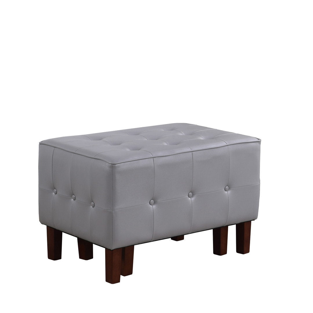 19.5" and 15.5" Tall Leatherette Tufted Stackable Seats, Light Gray