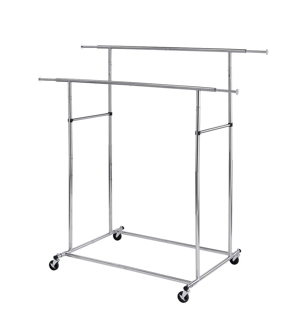 65" Dual Bar adjustable Industrial Garment Rack