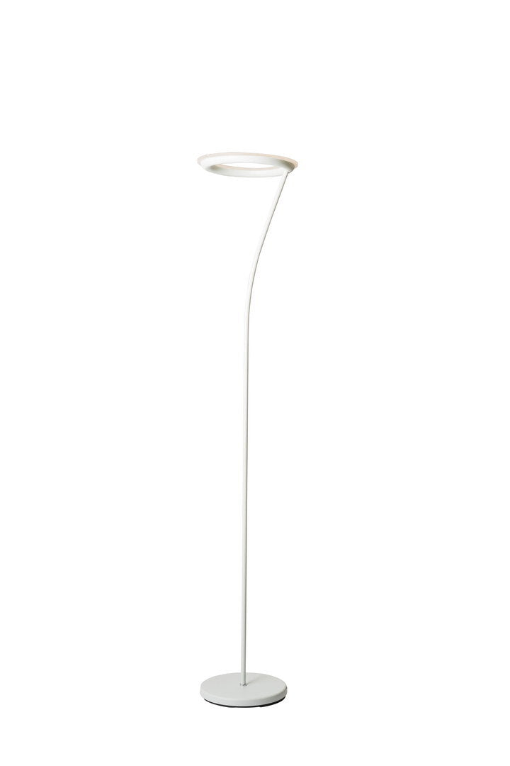 73" Tall Metal Torchiere Floor LED Lamp with Halo design, Matte White finish