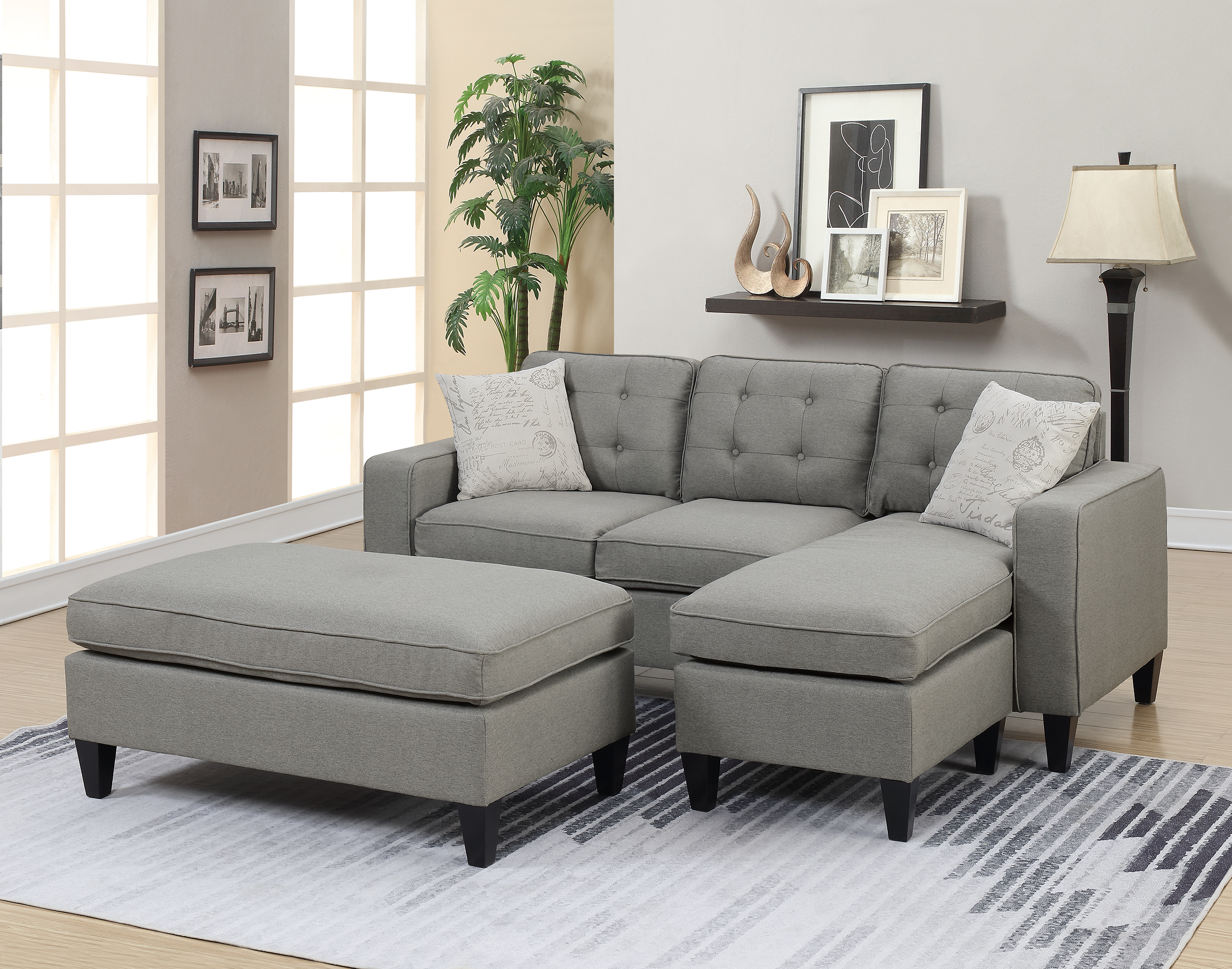 SECTIONAL SET in Light Gray