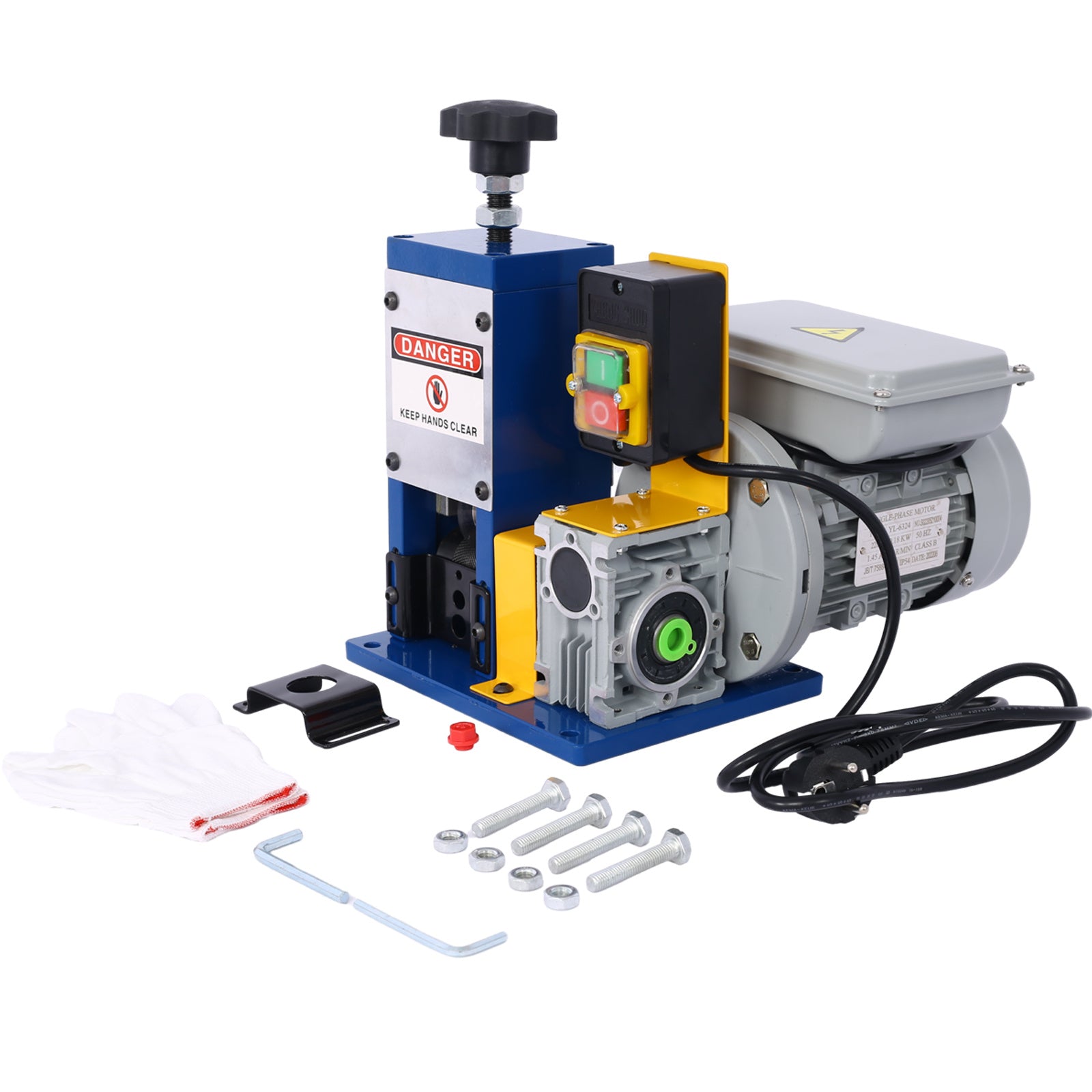 Automatic Wire Stripping Machine for 0.06"-1" Copper Wires, Motorized Wire Stripper Tool for 7/0-15 AWG Scrap Electrical Wire Recycling, Electrical Tool for DIY Cable Copper Wire Stripping