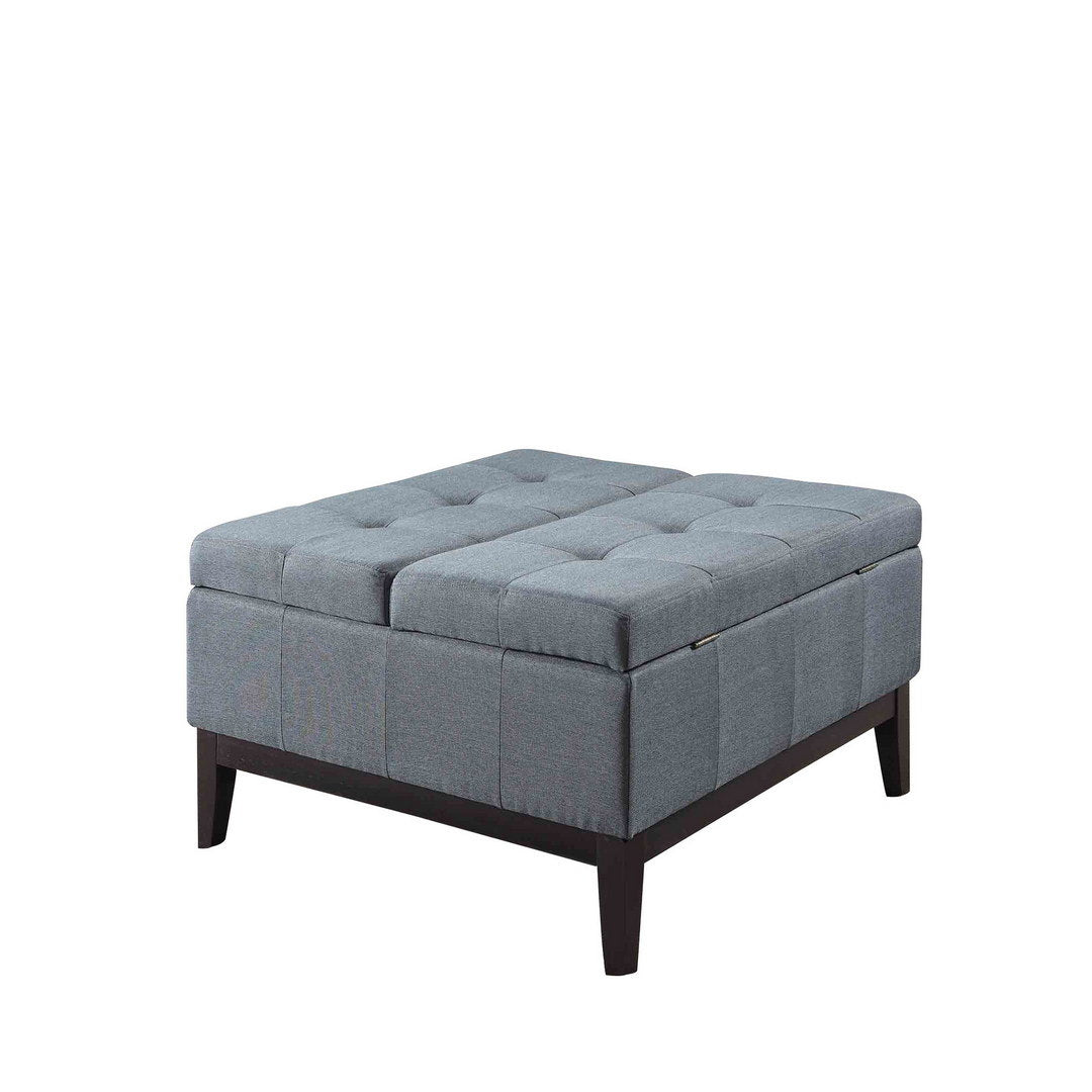 18" Tall Dual Lift Coffee Table with Storage, Blue and Gray