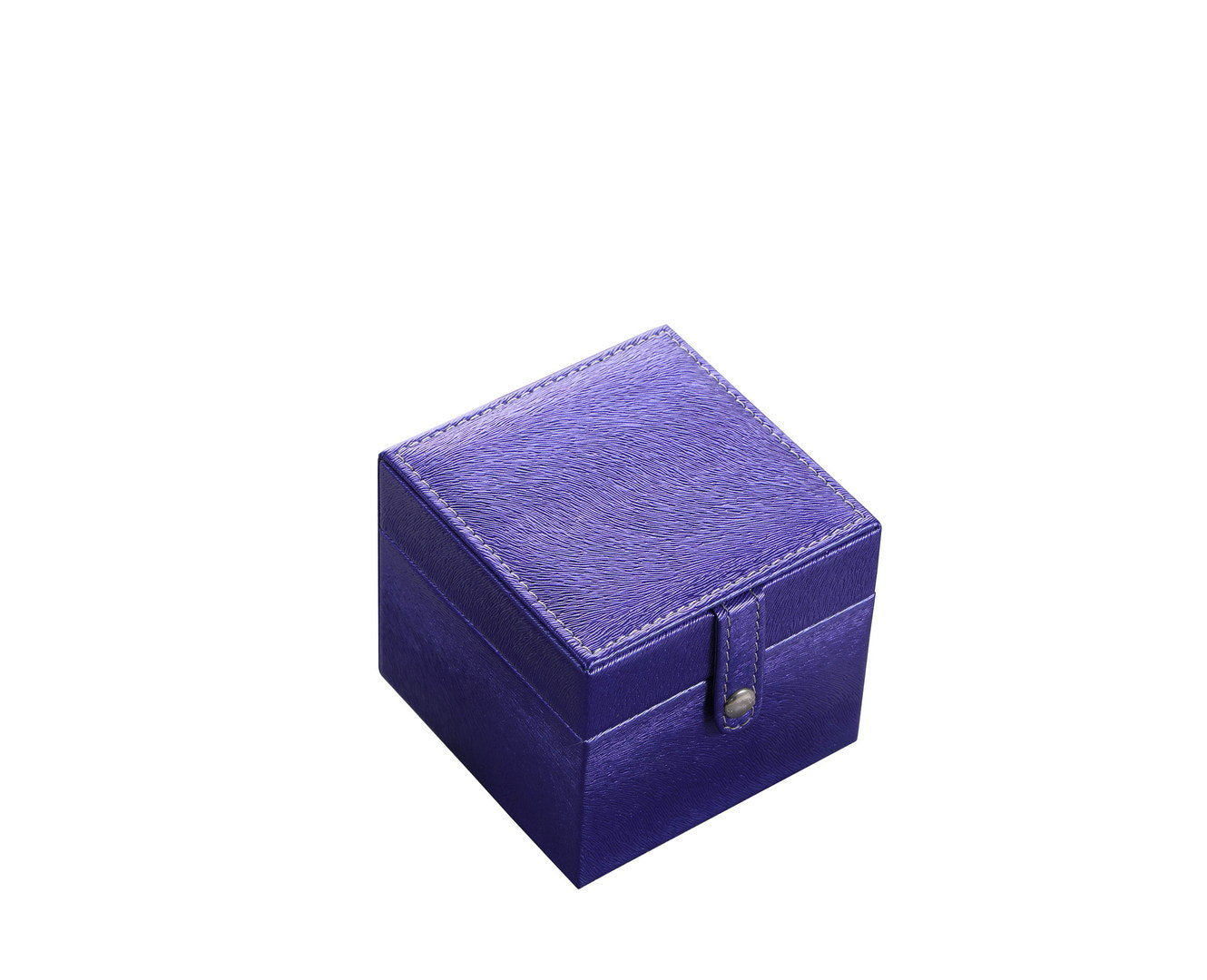 4" Long Travel Jewelry Case, Square Shaped, Azure Blue