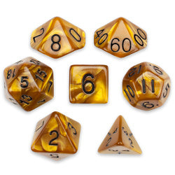 7 Die Polyhedral Set in Velvet Pouch, Mountainheart