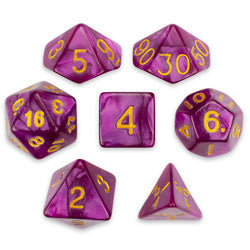 7 Die Polyhedral Set in Velvet Pouch, Abyssal Mist