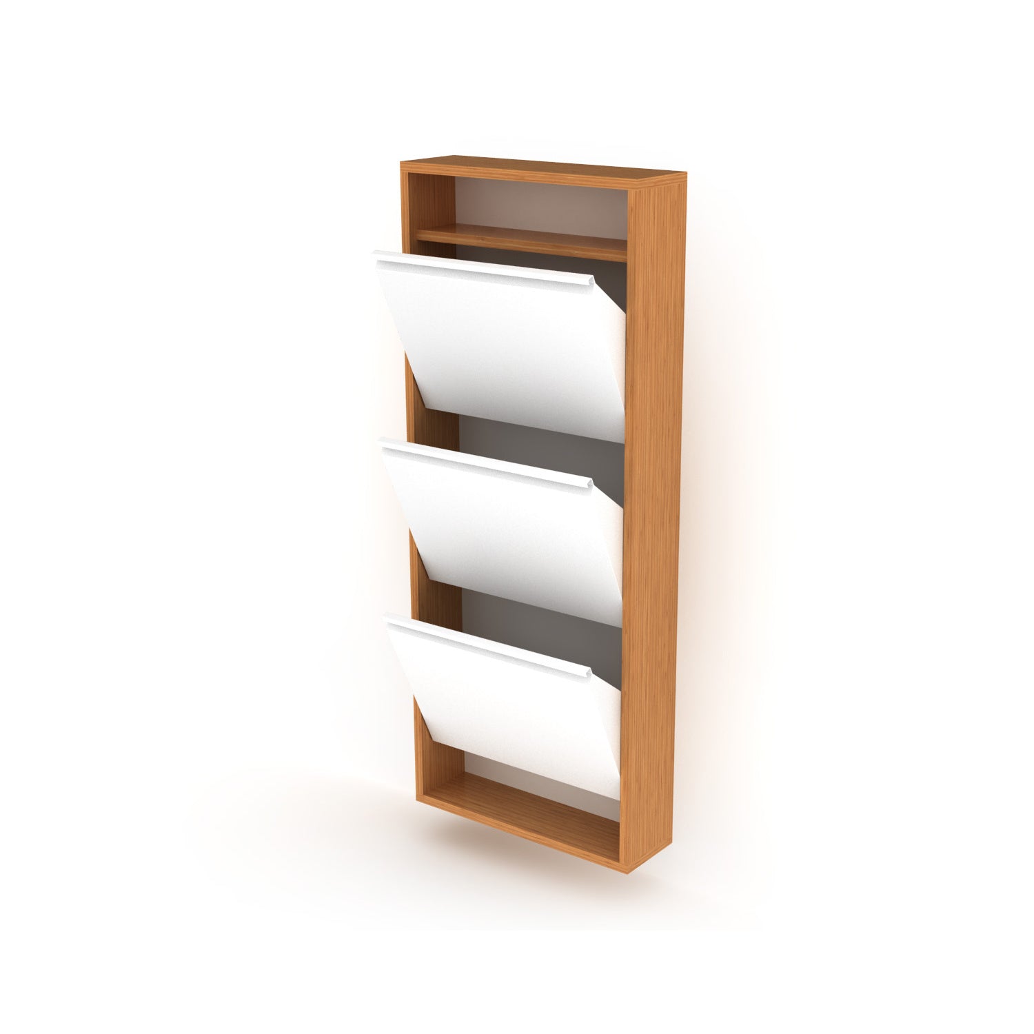 Hide 3 Tier Wood Frame Shoe Storage