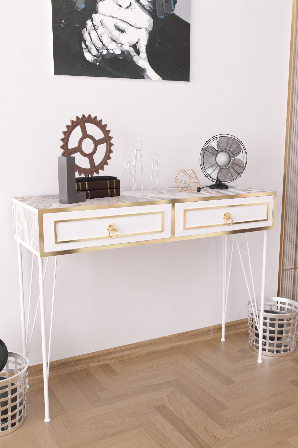 Ardeno Metal Legs Wood Base Console Table