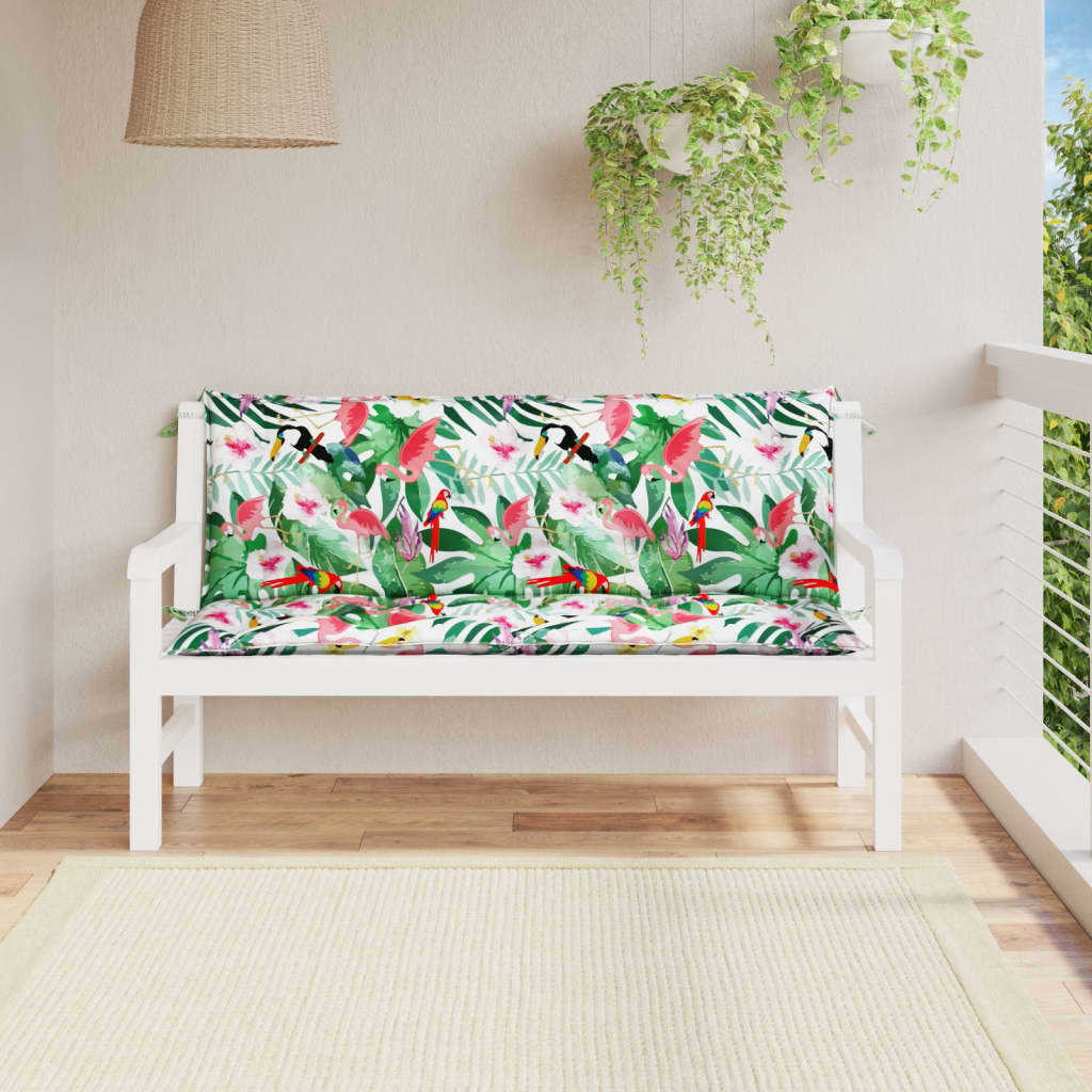 Garden Bench Cushions 2pcs Multicolor 59.1"x19.7"x2.8" Fabric