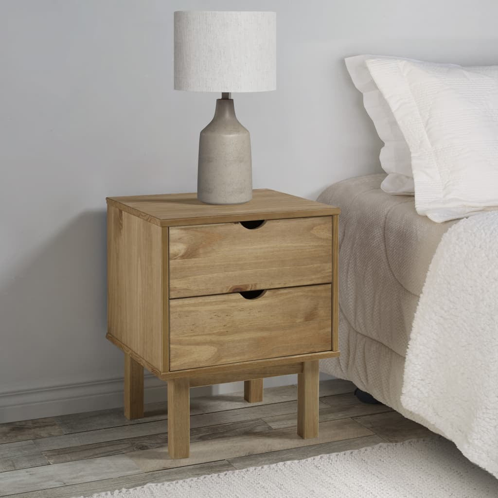 Bedside Cabinet OTTA 18.1"x15.6"x22.4" Solid Wood Pine