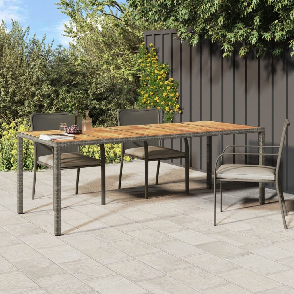 Patio Table Gray 98.4"x39.4"x29.5" Poly Rattan