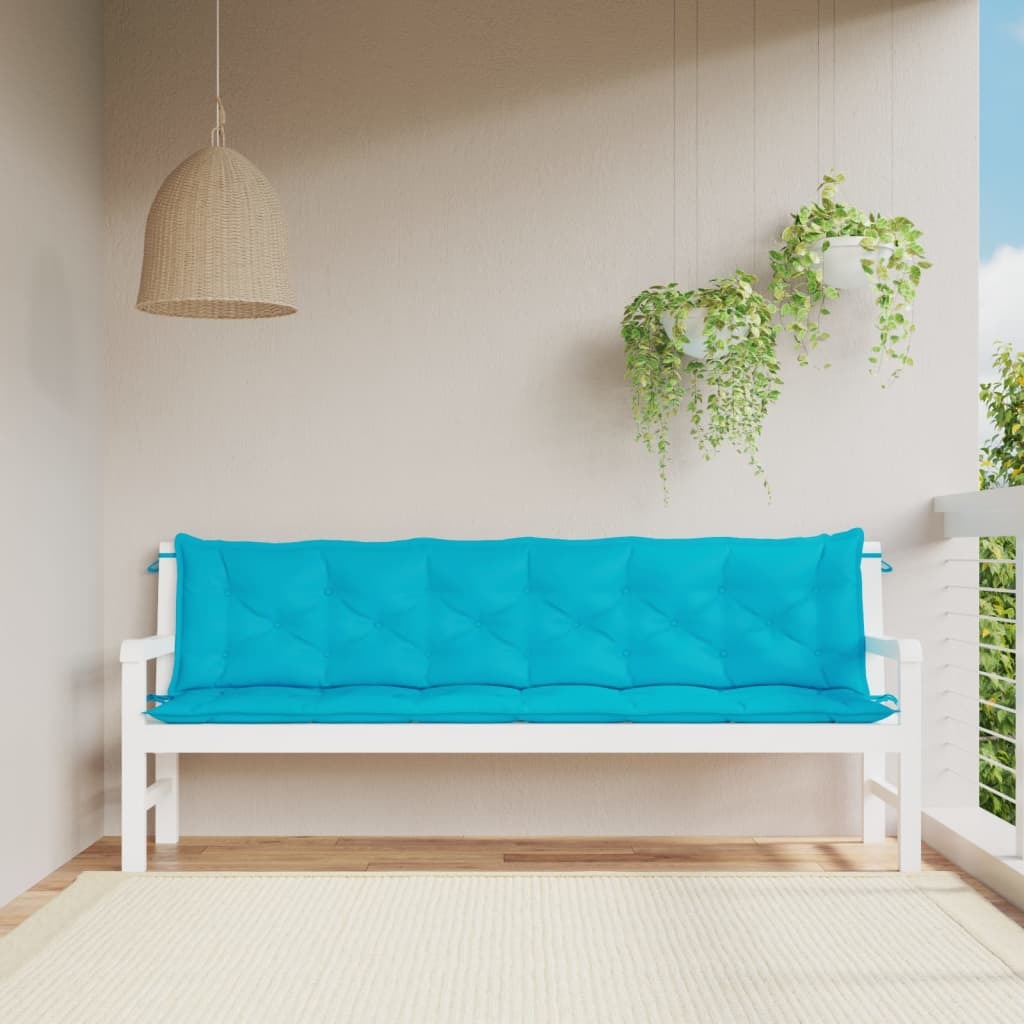 Garden Bench Cushions 2pcs Turquoise 78.7"x19.7"x2.8" Fabric