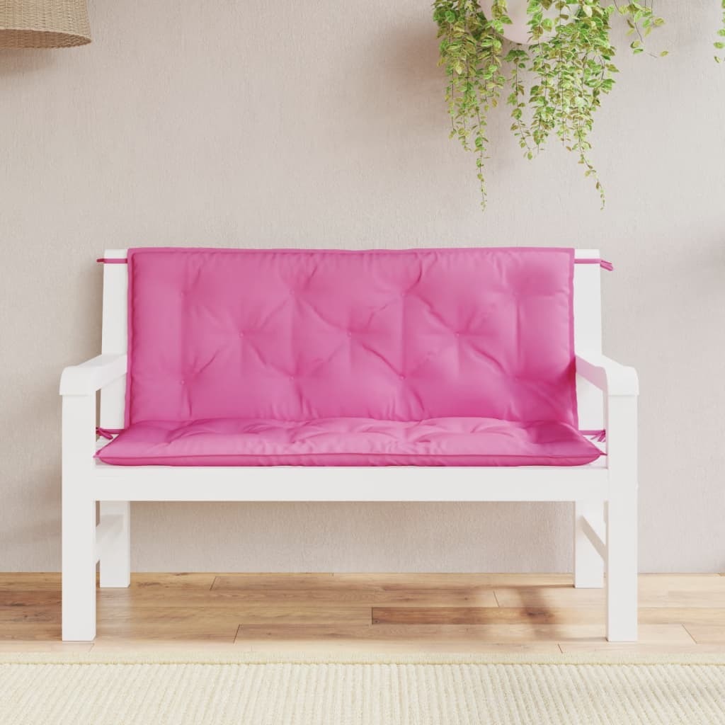 Garden Bench Cushions 2pcs Pink 47.2"x19.7"x2.8" Fabric