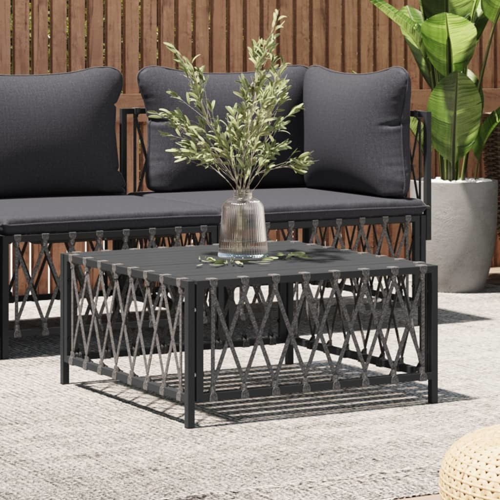 Patio Table Anthracite 27.6"x27.6"x13.4" Woven Fabric