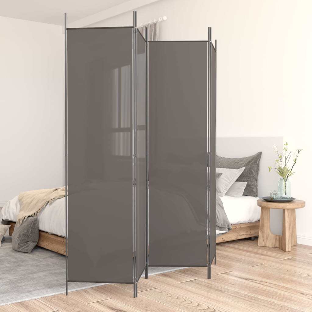 4-Panel Room Divider Anthracite 274.8"x70.9" Fabric