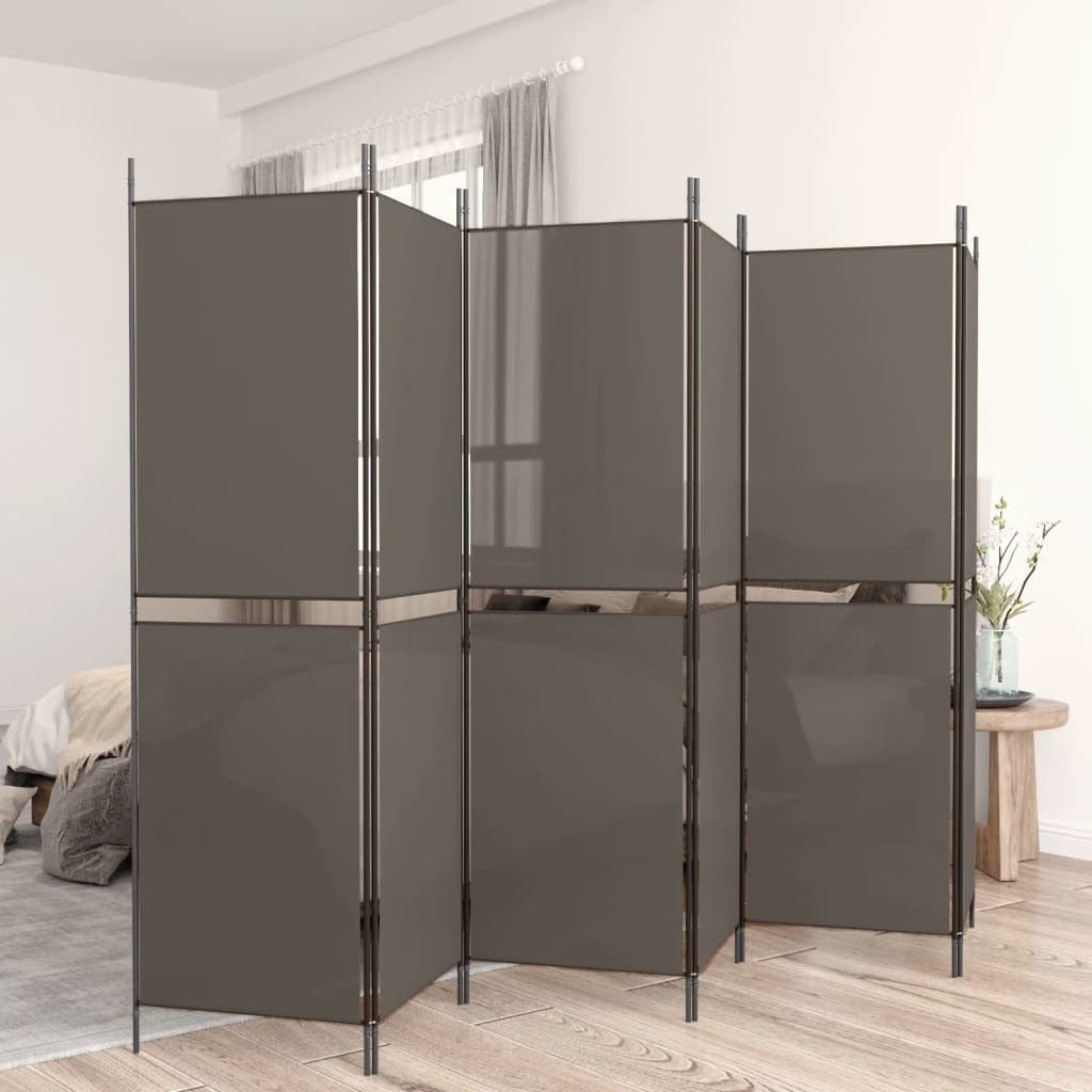 6-Panel Room Divider Anthracite 118.1"x78.7" Fabric