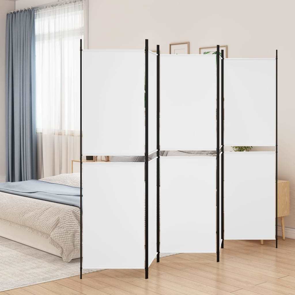 5-Panel Room Divider White 98.4"x78.7" Fabric