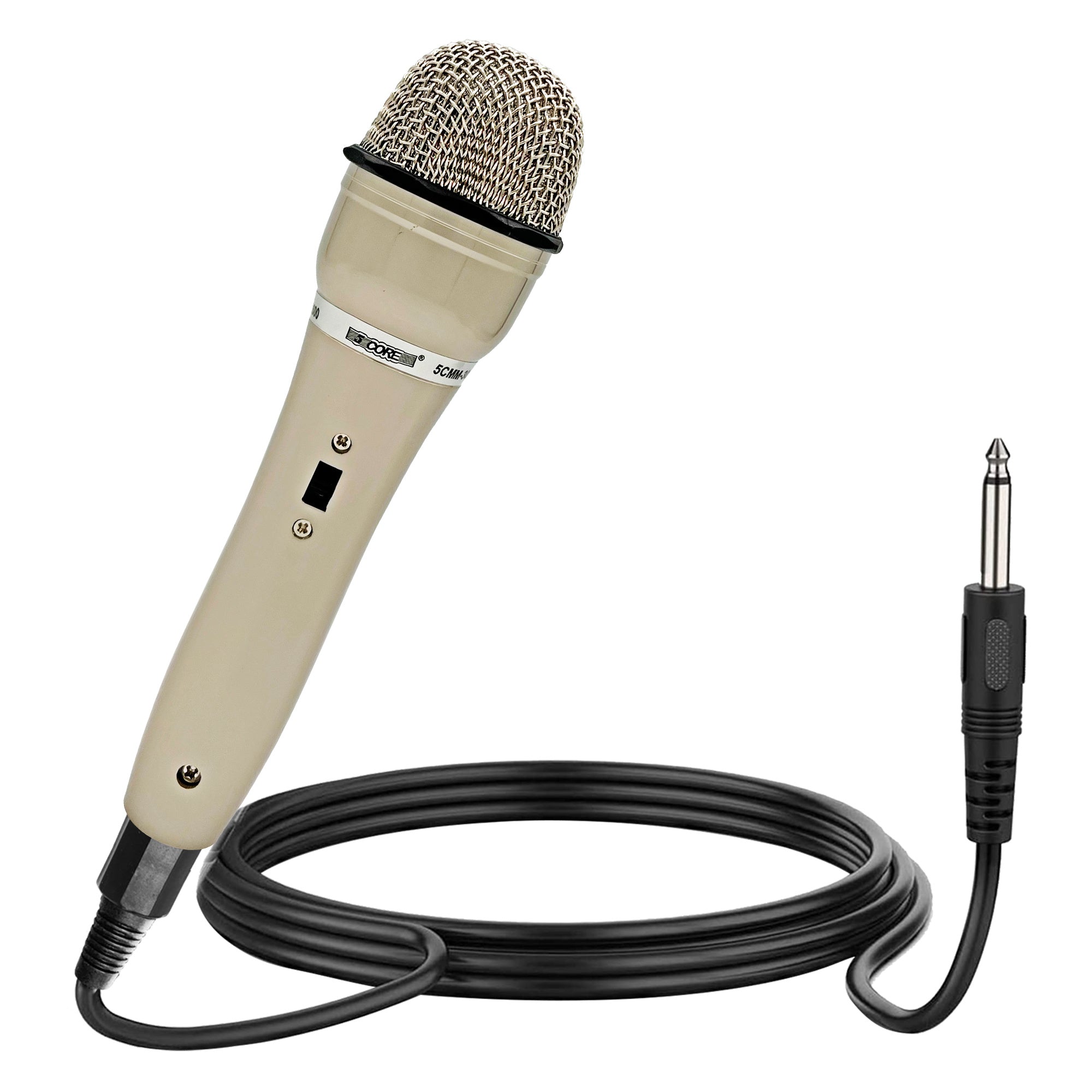 5 Core Microphone Wired Karaoke Dynamic Vocal Handheld Mic Cardioid Unidirectional Microfono w On and Off Switch Includes XLR Audio Cable for Singing, Public Speaking, & Parties -PM 301