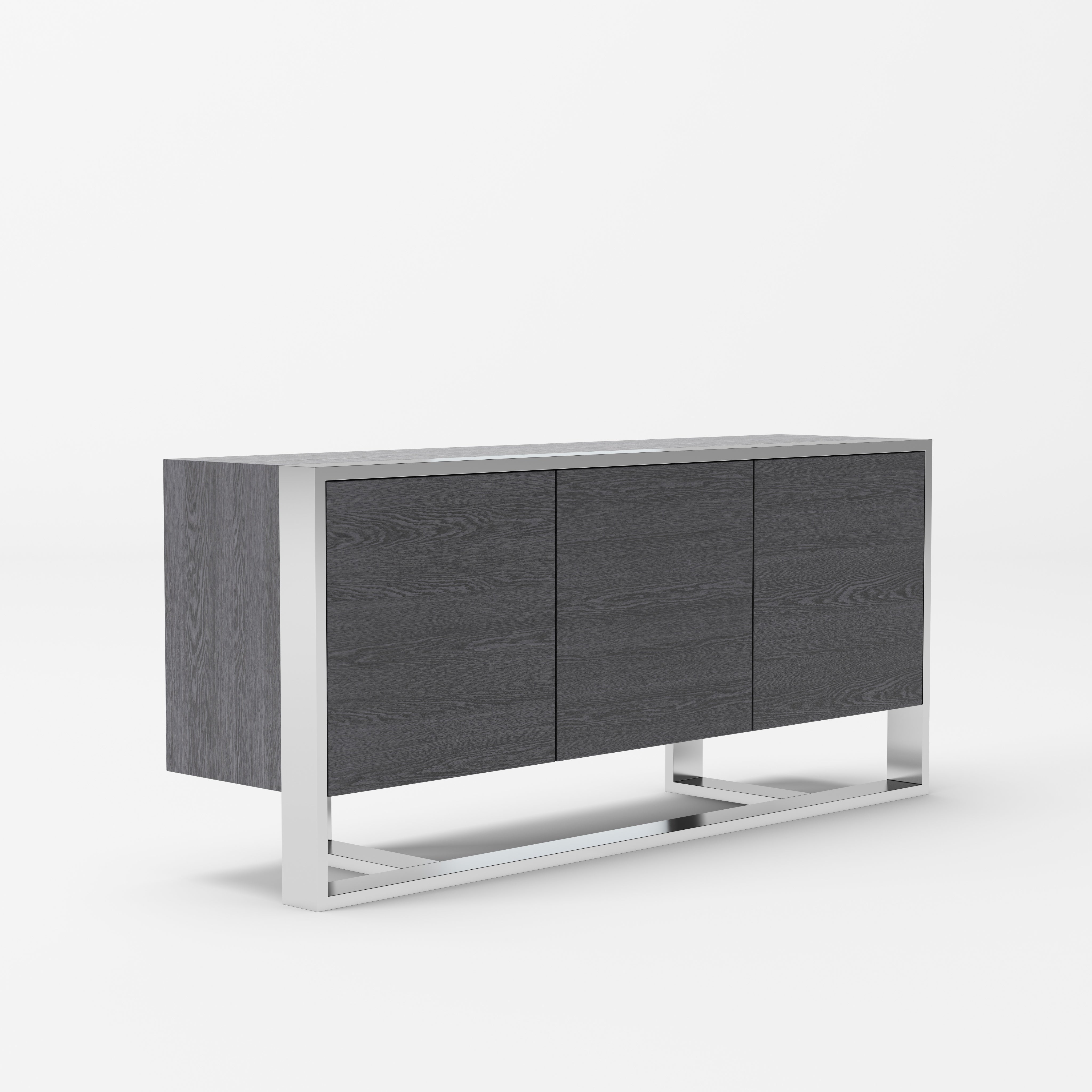 Modrest Fauna Modern Elm Grey & Stainless Steel Buffet