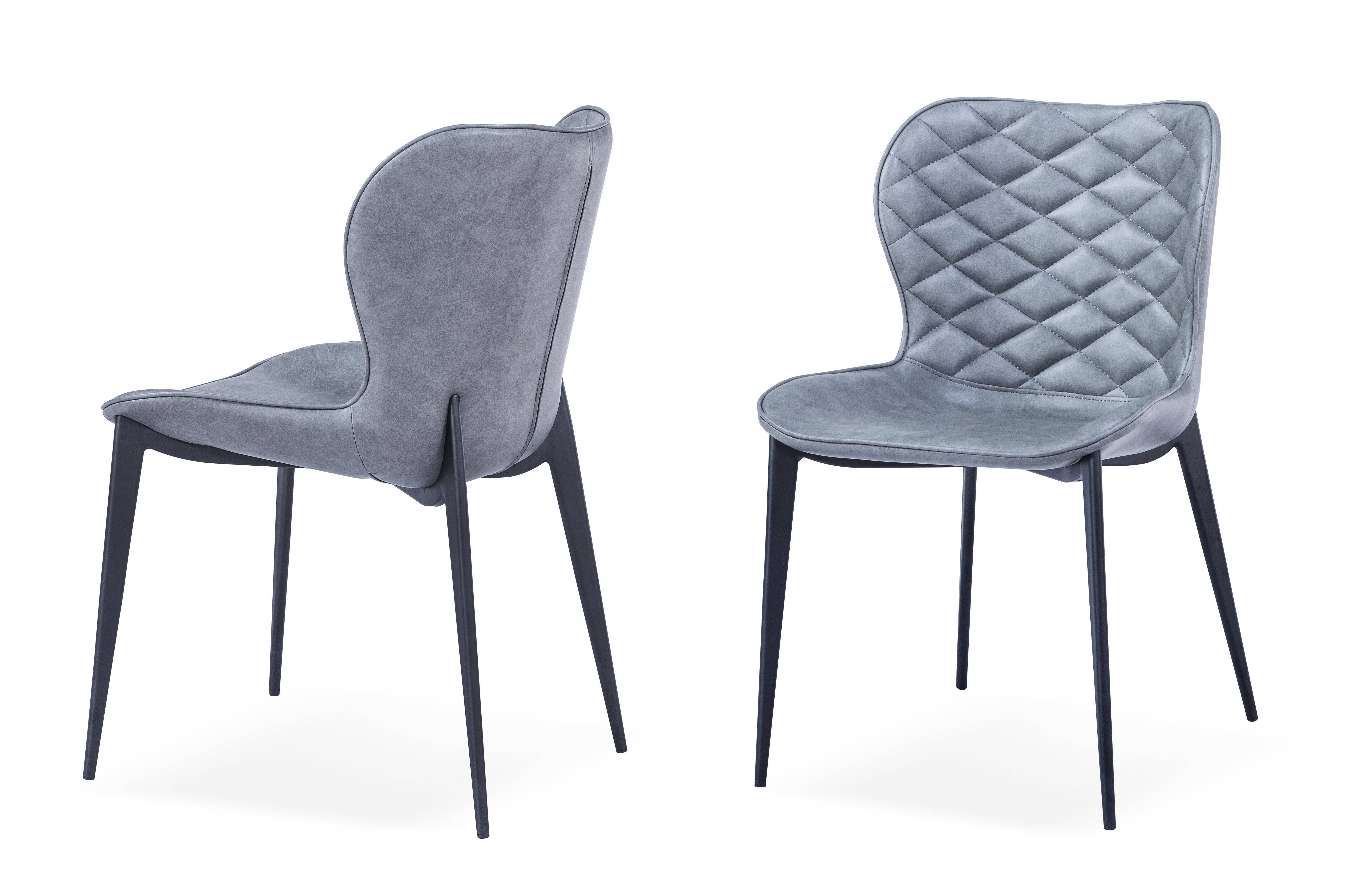 Felicia Modern Grey & Black Dining Chair (Set of 2)