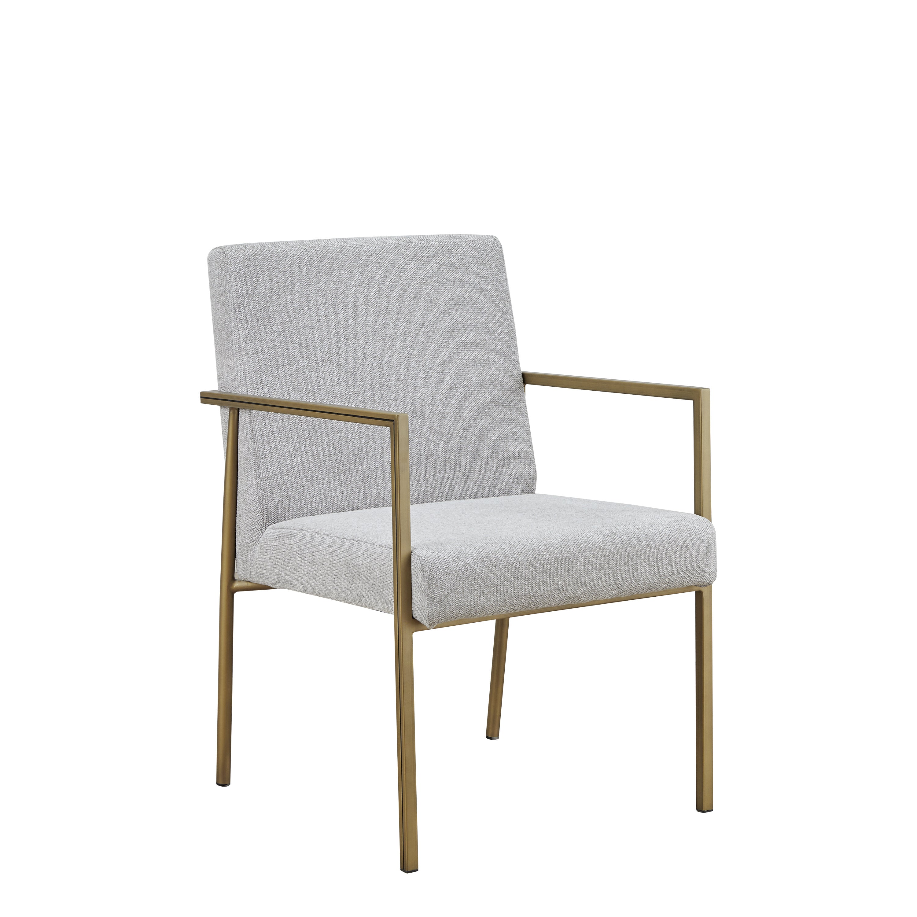 Modrest Burnham Modern White & Brass Arm Dining Chair