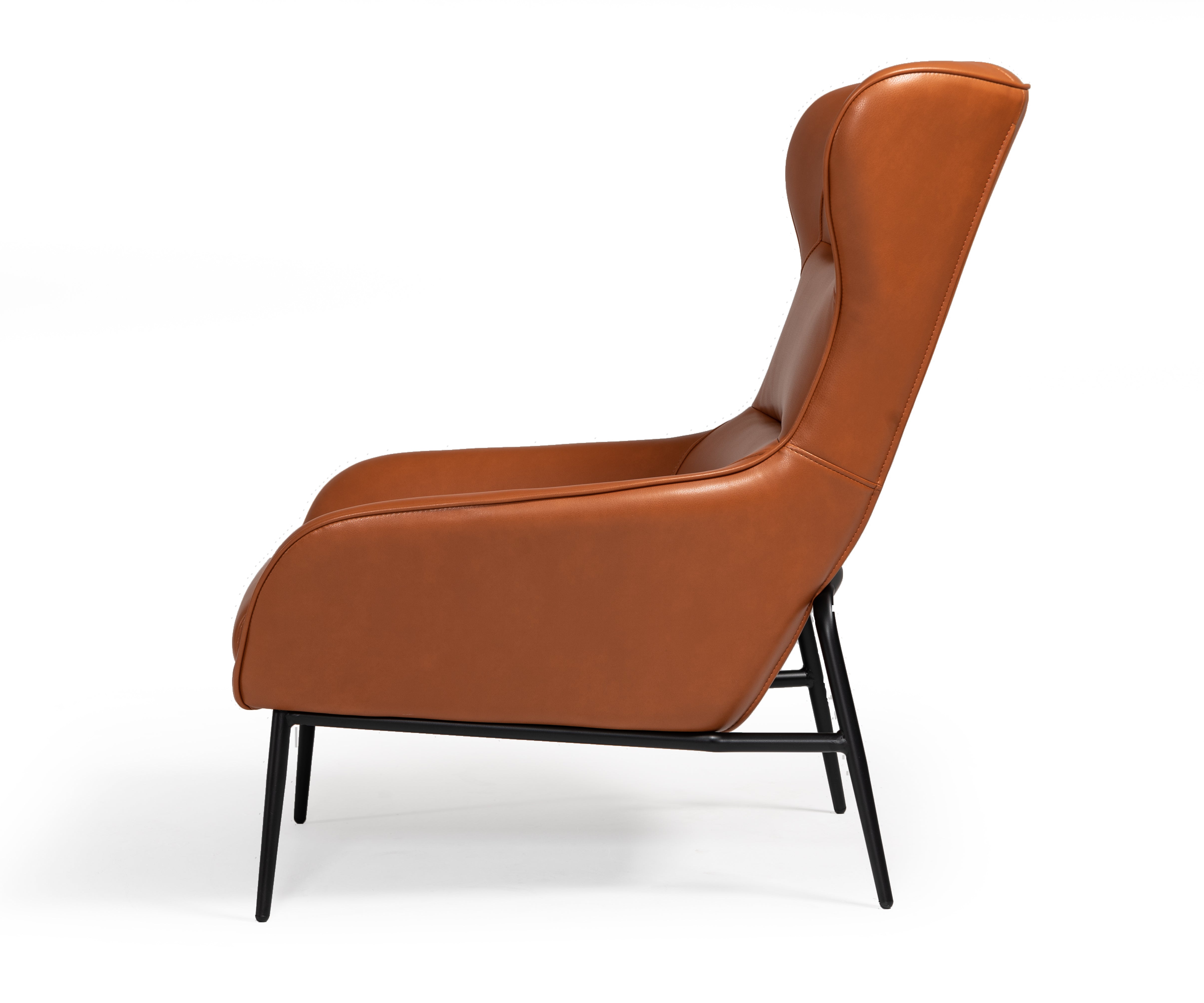 Divani Casa Susan Modern Orange Leatherette Lounge Chair