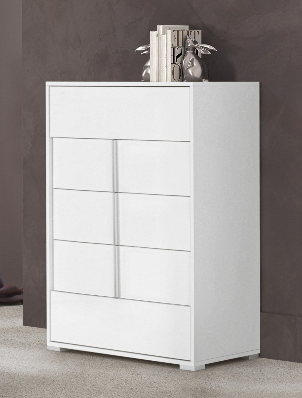 Nicla Italian Modern White Chest