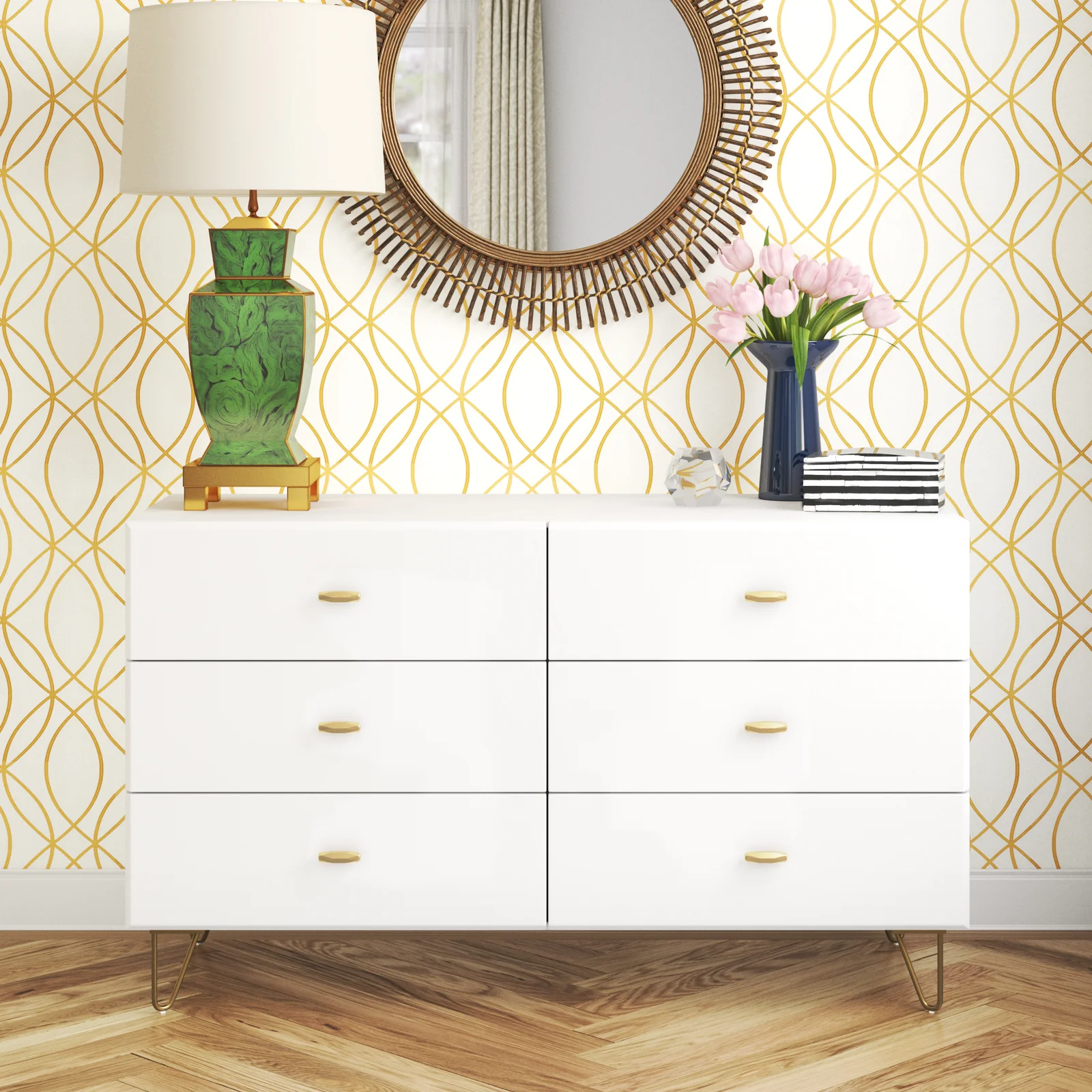 Bandene Modern White Dresser