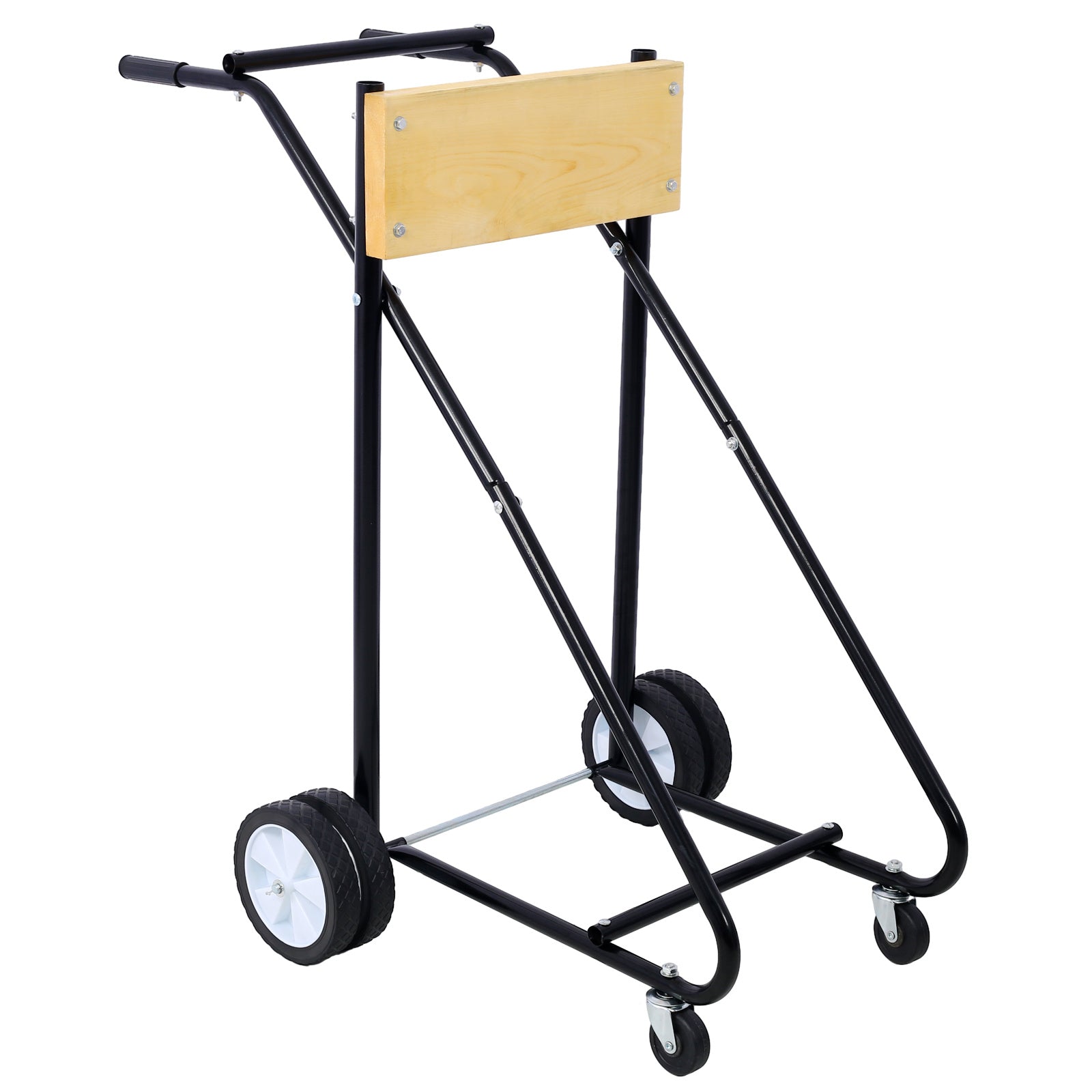 Outboard Boat Motor Stand, Engine Carrier Cart Dolly for Storage, 315lbs Weight Capacity, w/Wheels (wood)