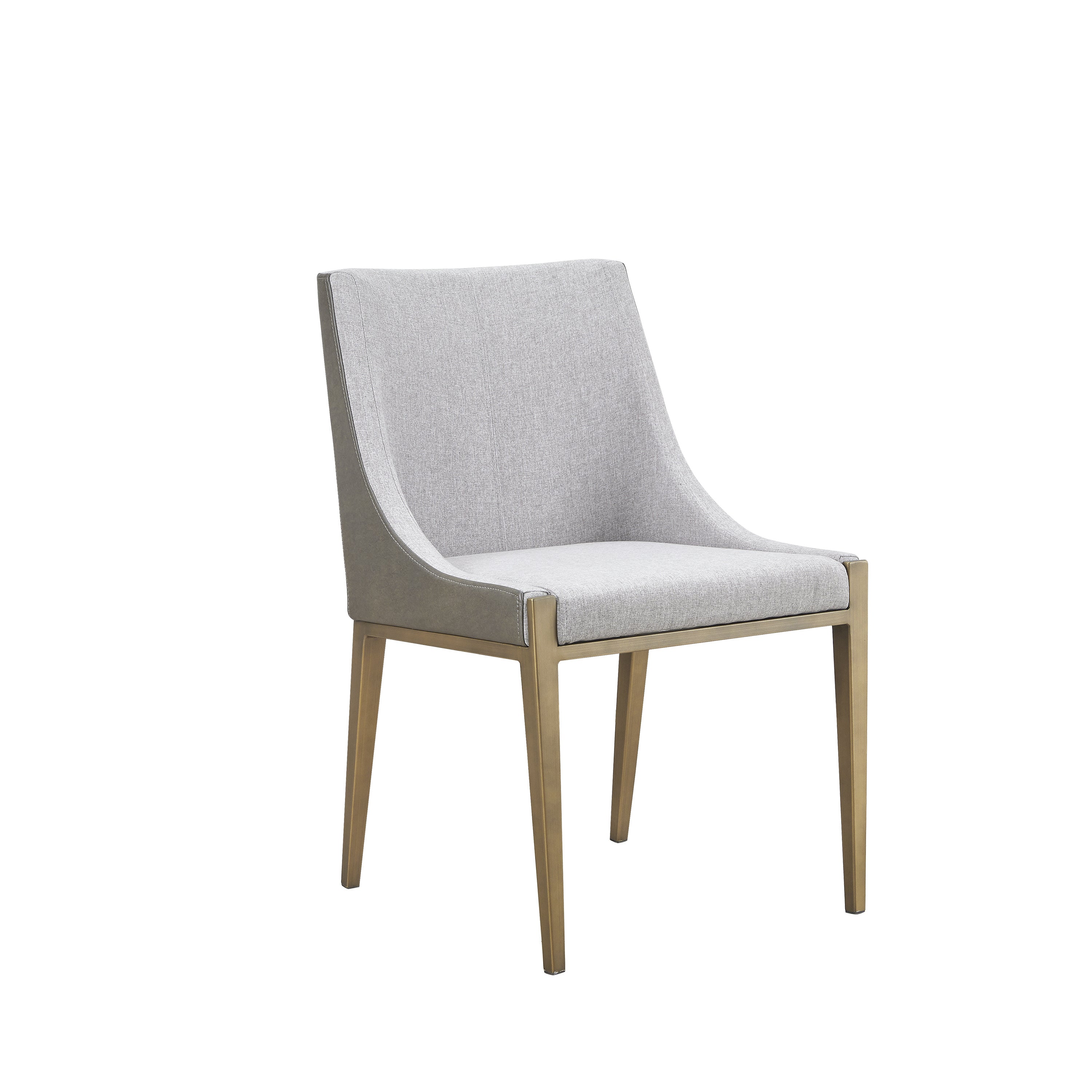 Modrest Fairview Modern Grey &amp; Brass Dining Chair