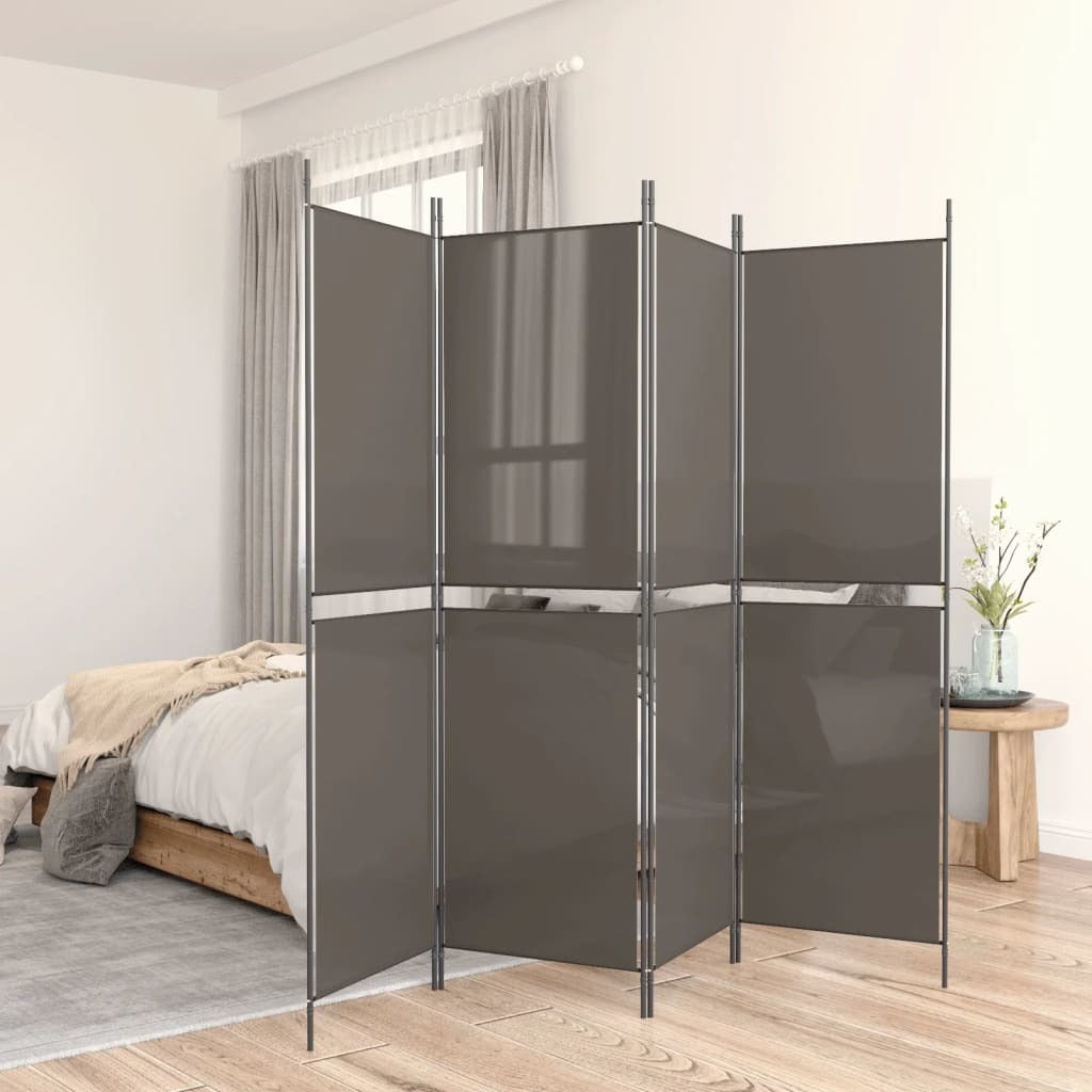 5-Panel Room Divider Anthracite 98.4"x86.6" Fabric