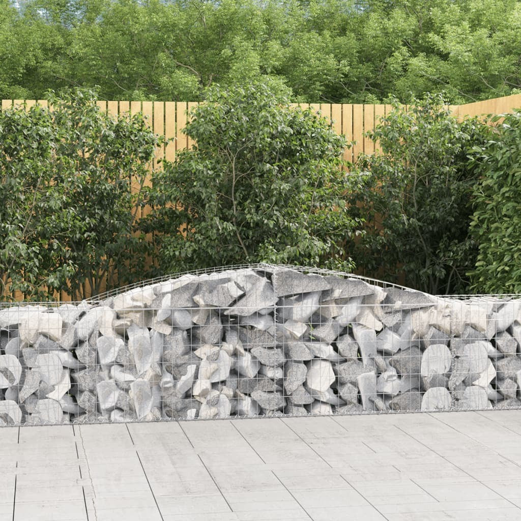Arched Gabion Basket 157.5"x19.7"x23.6"/31.5" Galvanized Iron