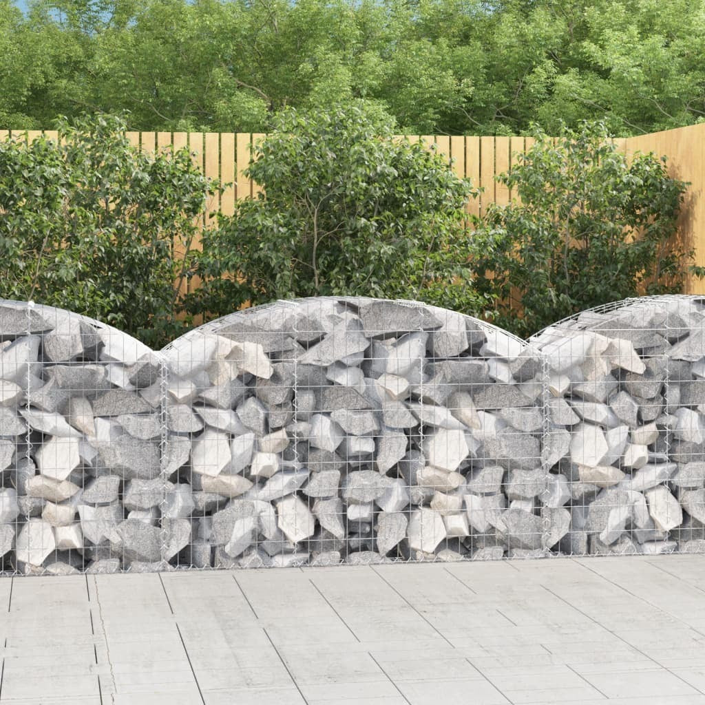 Arched Gabion Basket 59.1"x19.7"x31.5"/39.4" Galvanized Iron