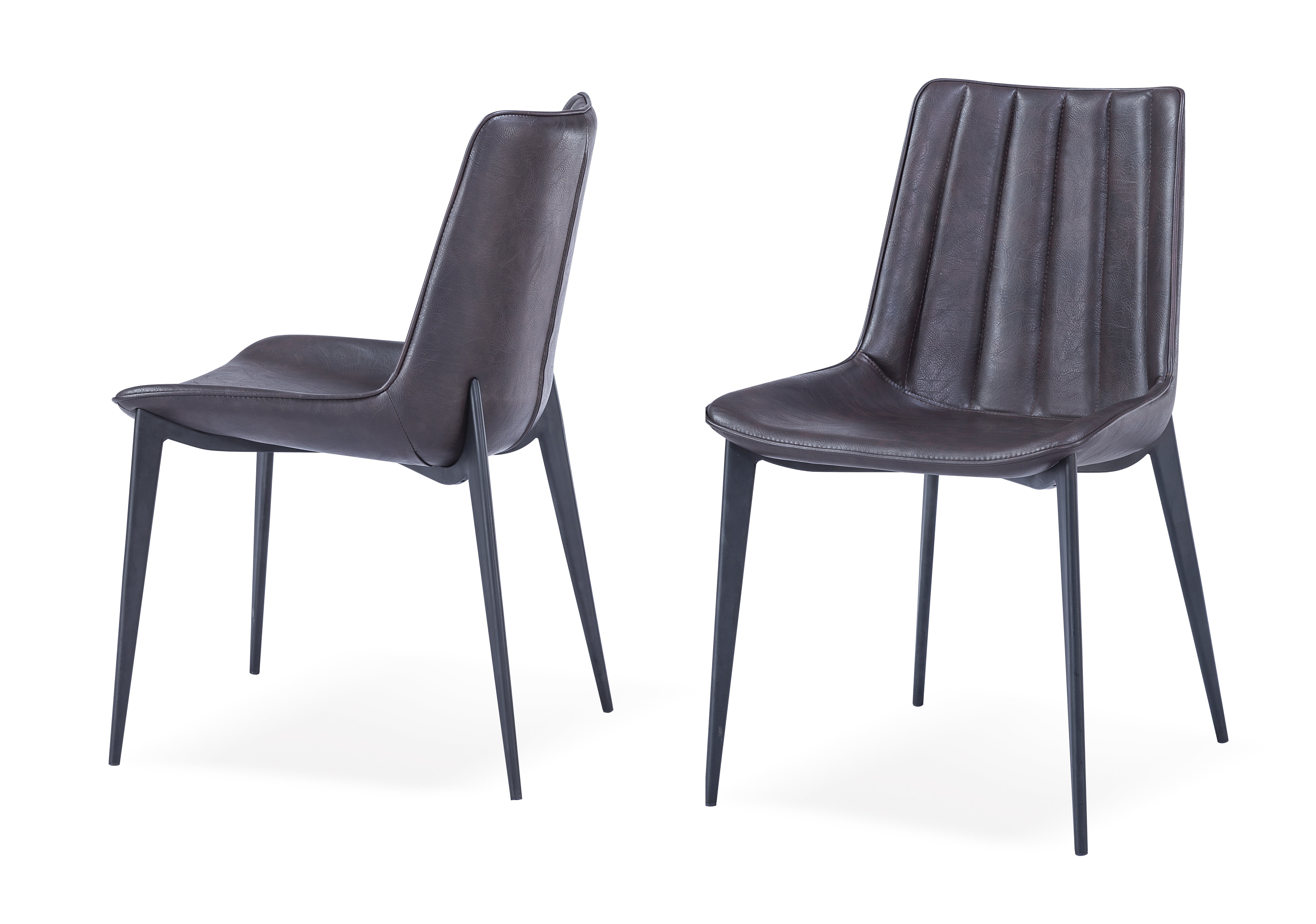 Modrest Peoria Modern Brown & Black Dining Chair (Set of 2)