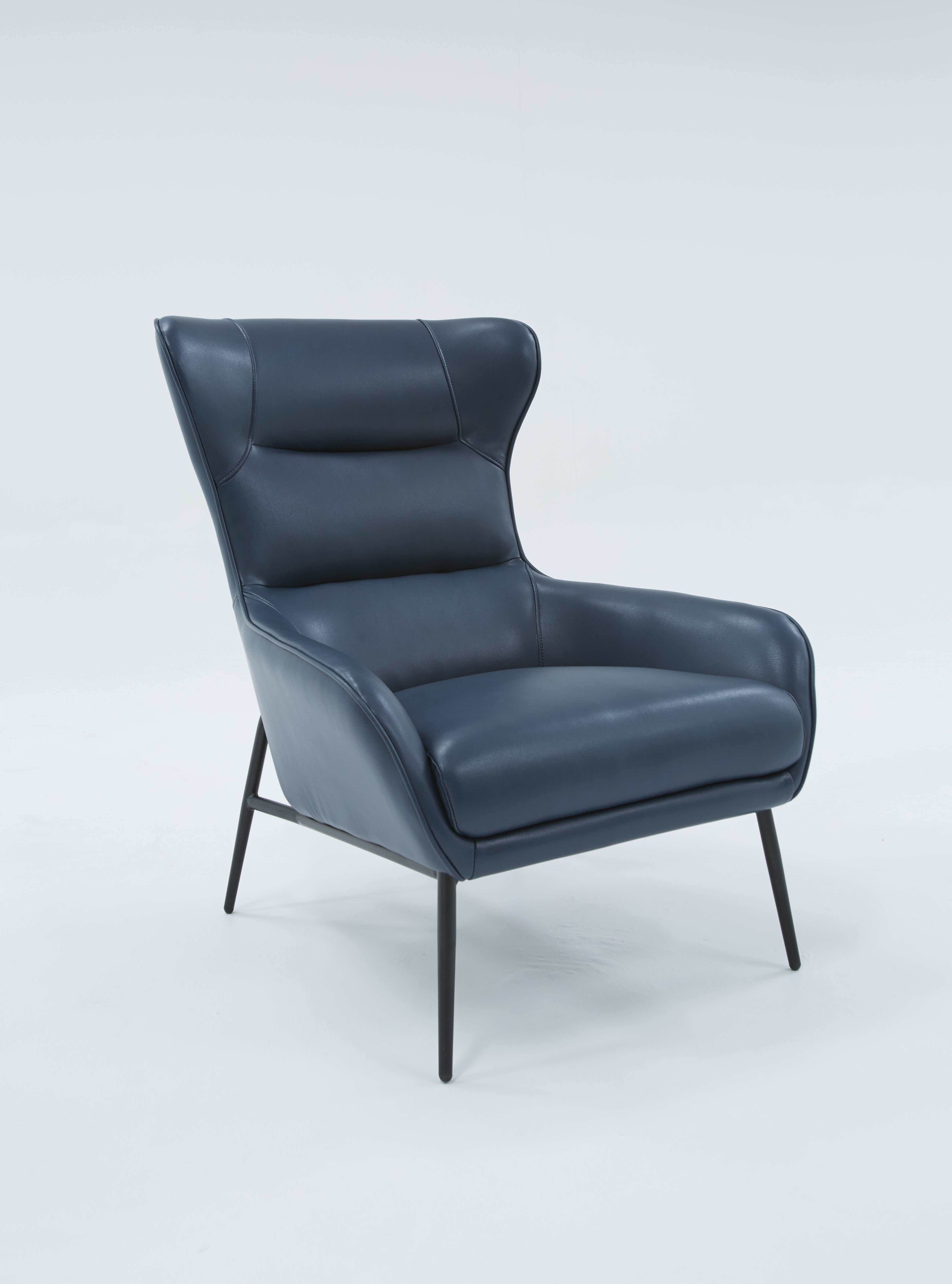 Divani Casa Susan Modern Blue Leatherette Lounge Chair